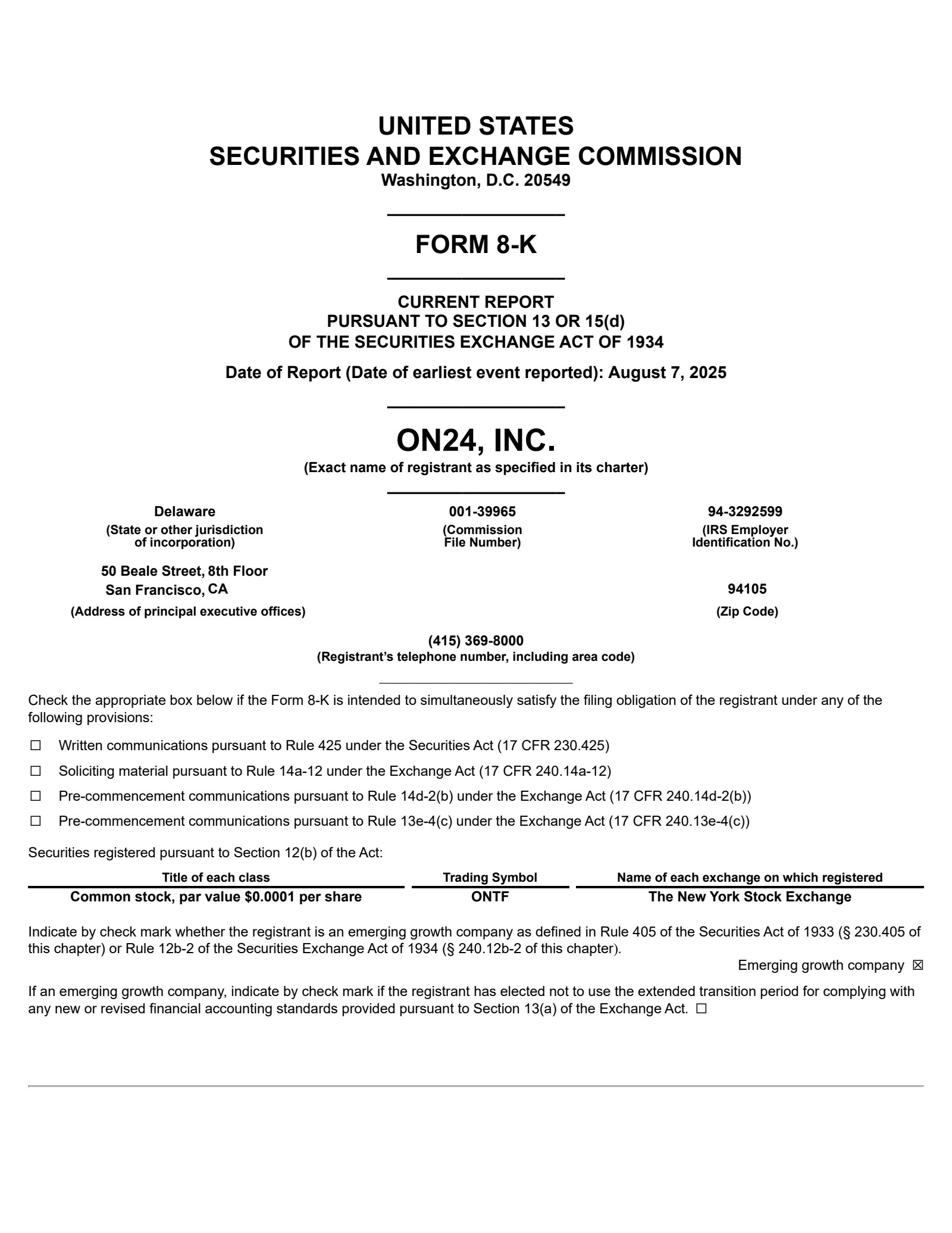 ON24's Q2 2025 Press Release