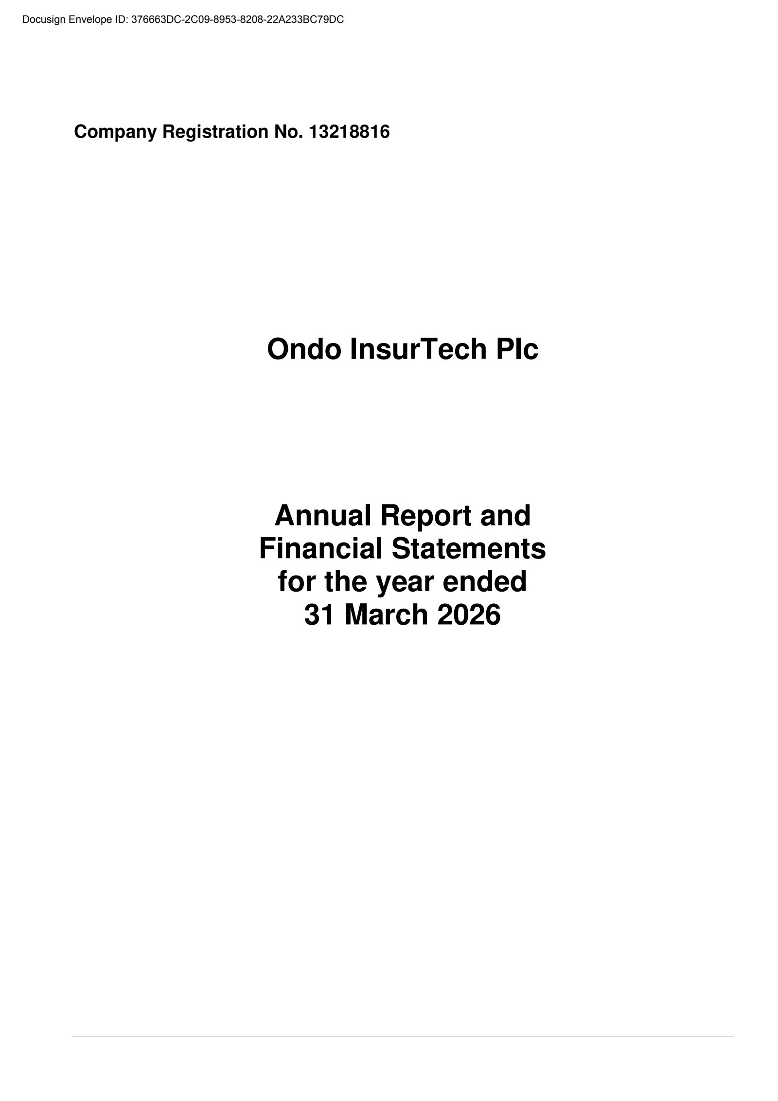 Ondo InsurTech's H2 2026 Annual report