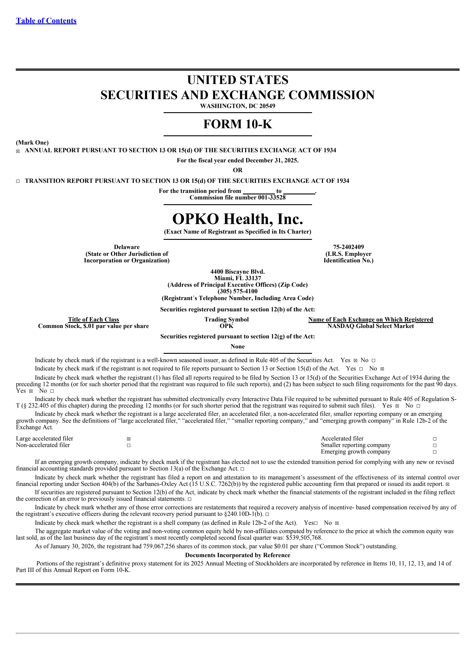 OPKO Health's Q4 2025 Annual report