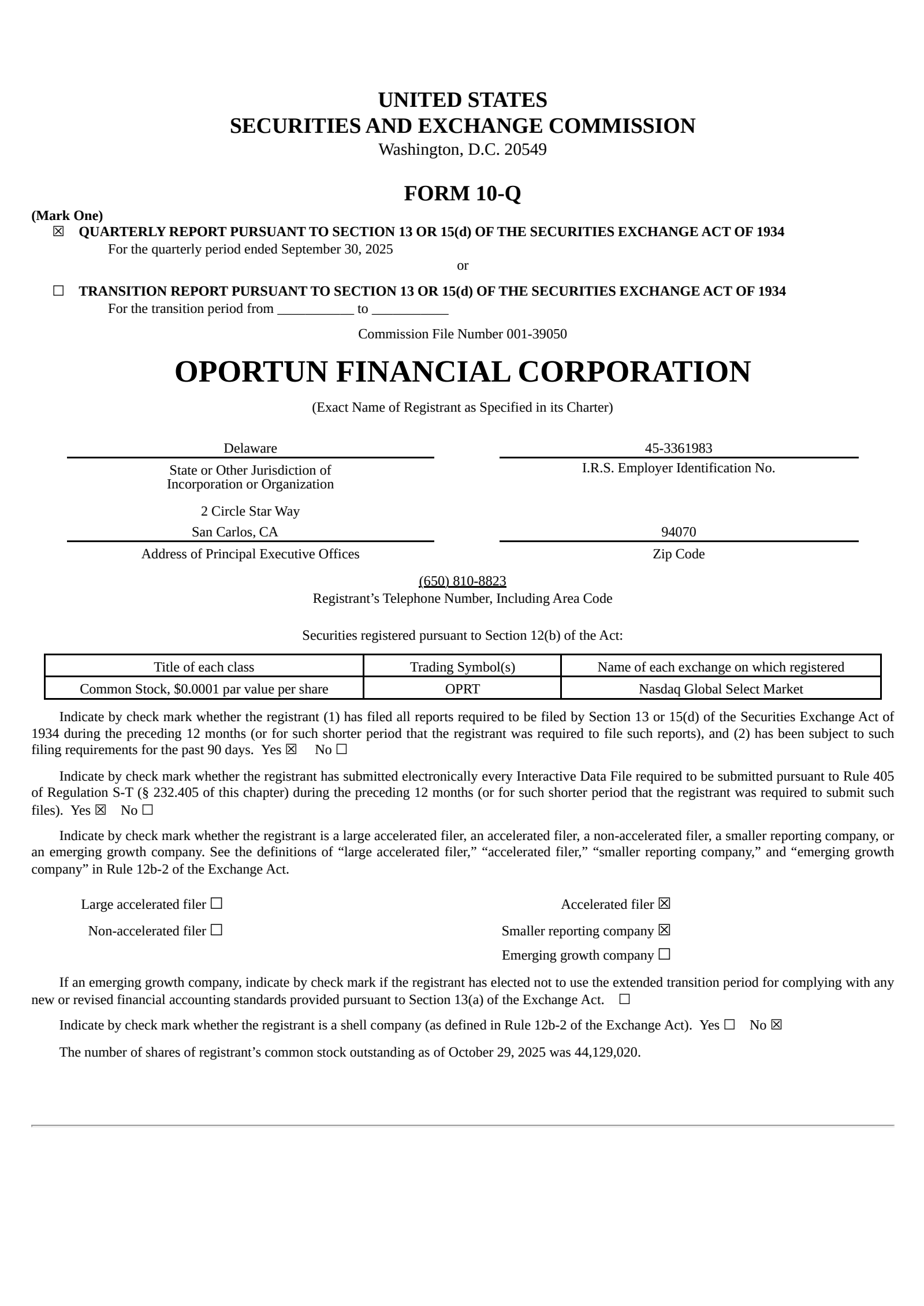 Oportun Financial's Q3 2025 Quarterly Report