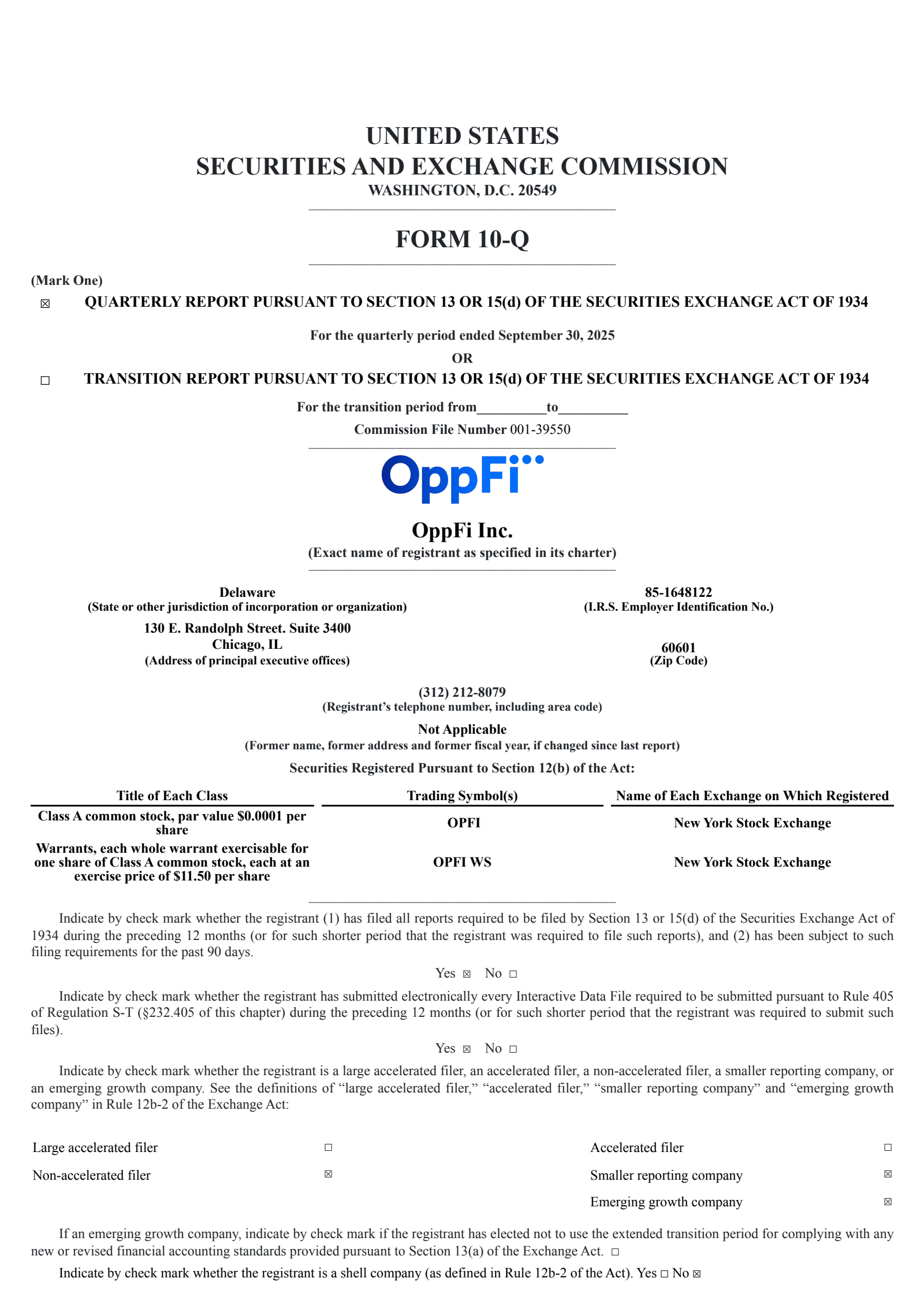 OppFi's Q3 2025 Quarterly Report