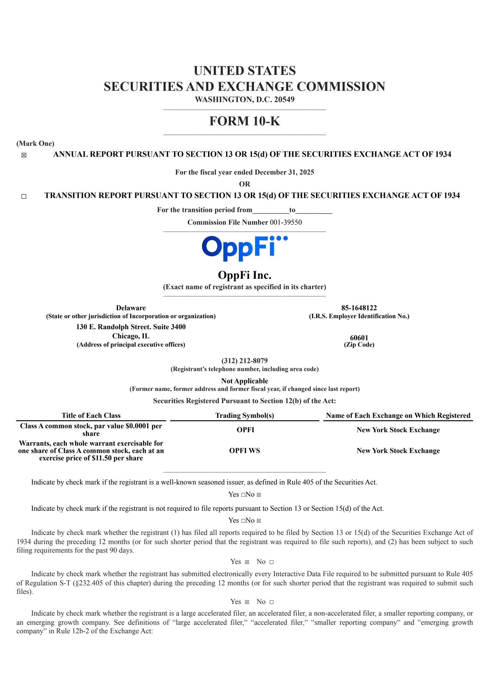 OppFi's Q4 2025 Annual report