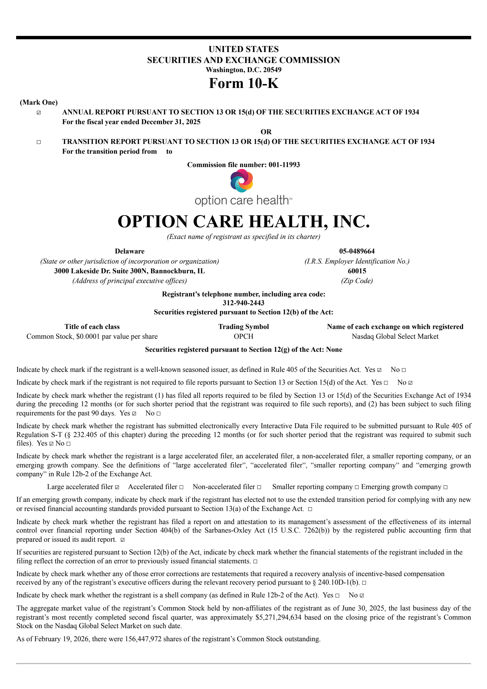 Option Care Health's Q4 2025 Annual report