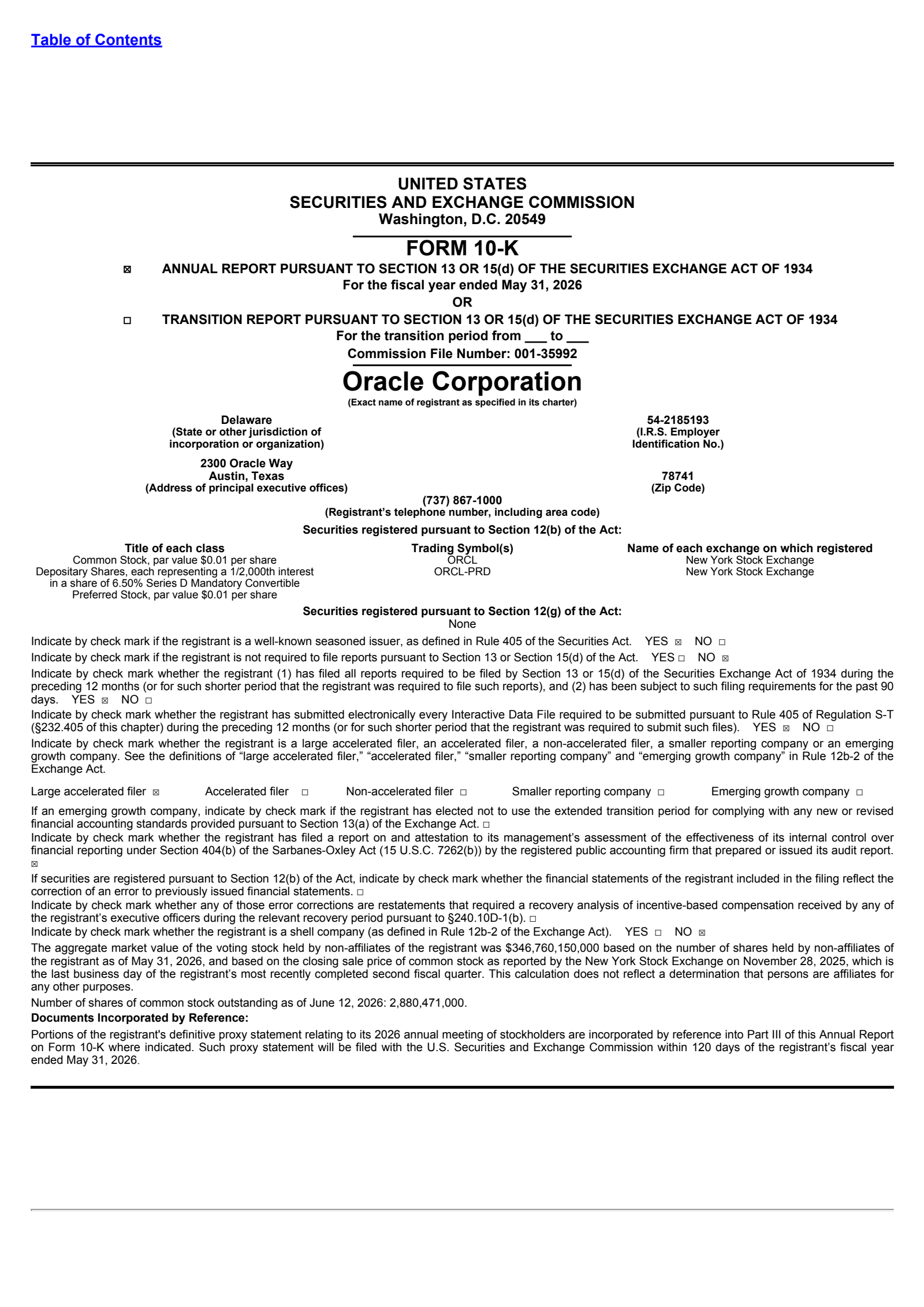 Oracle's Q4 2026 Annual report