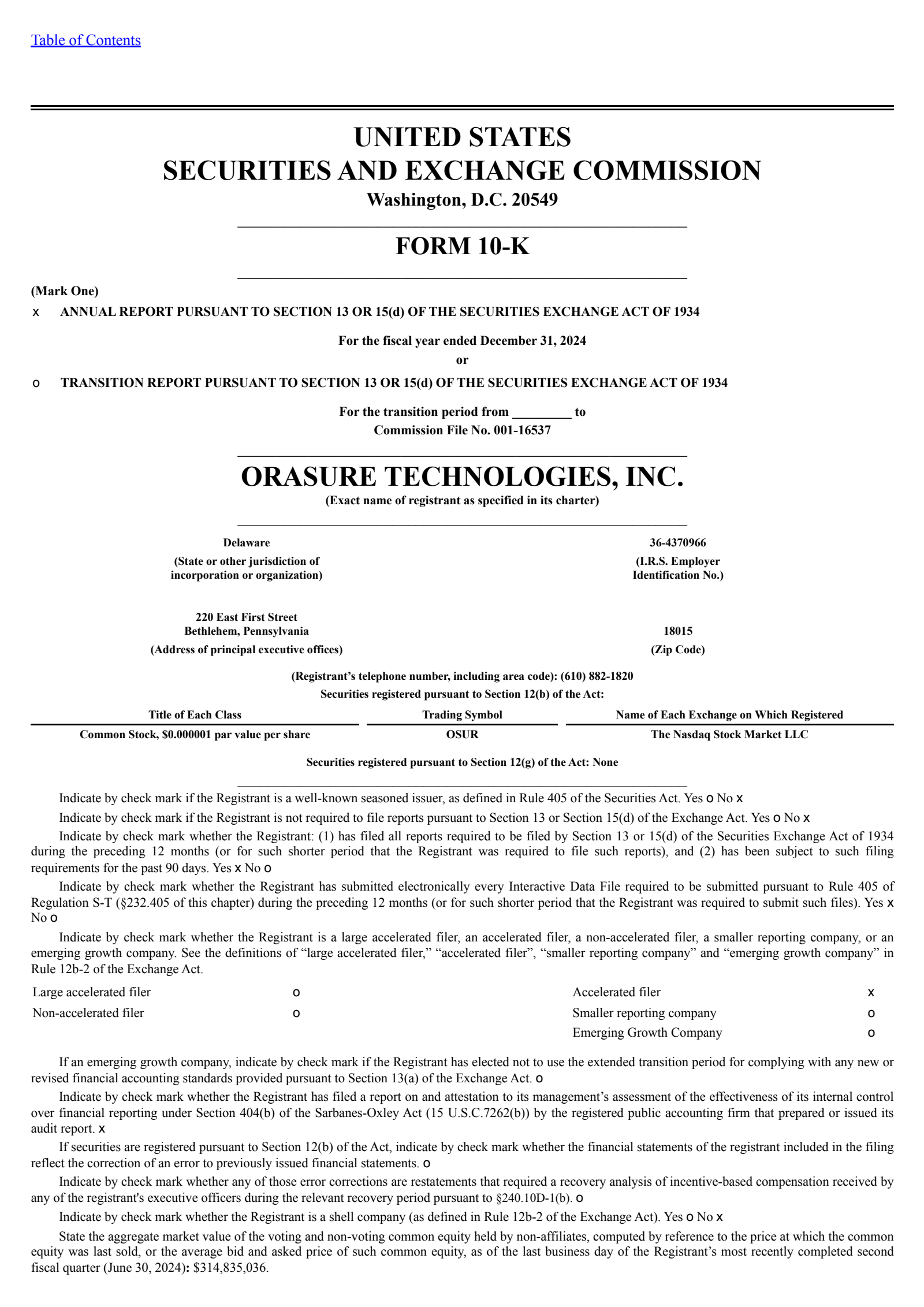 OSUR Q4 2024 Earnings Report on 2/25/2025