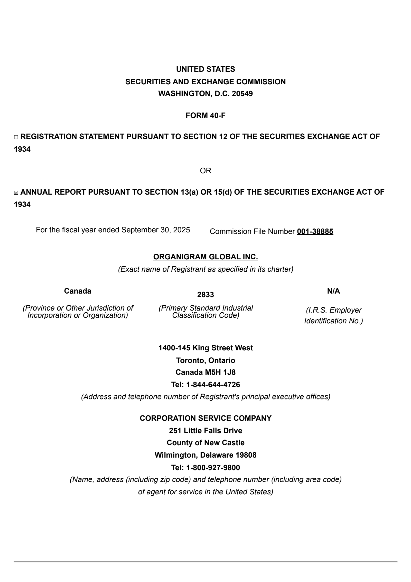 Organigram Global's Q4 2025 Annual Report