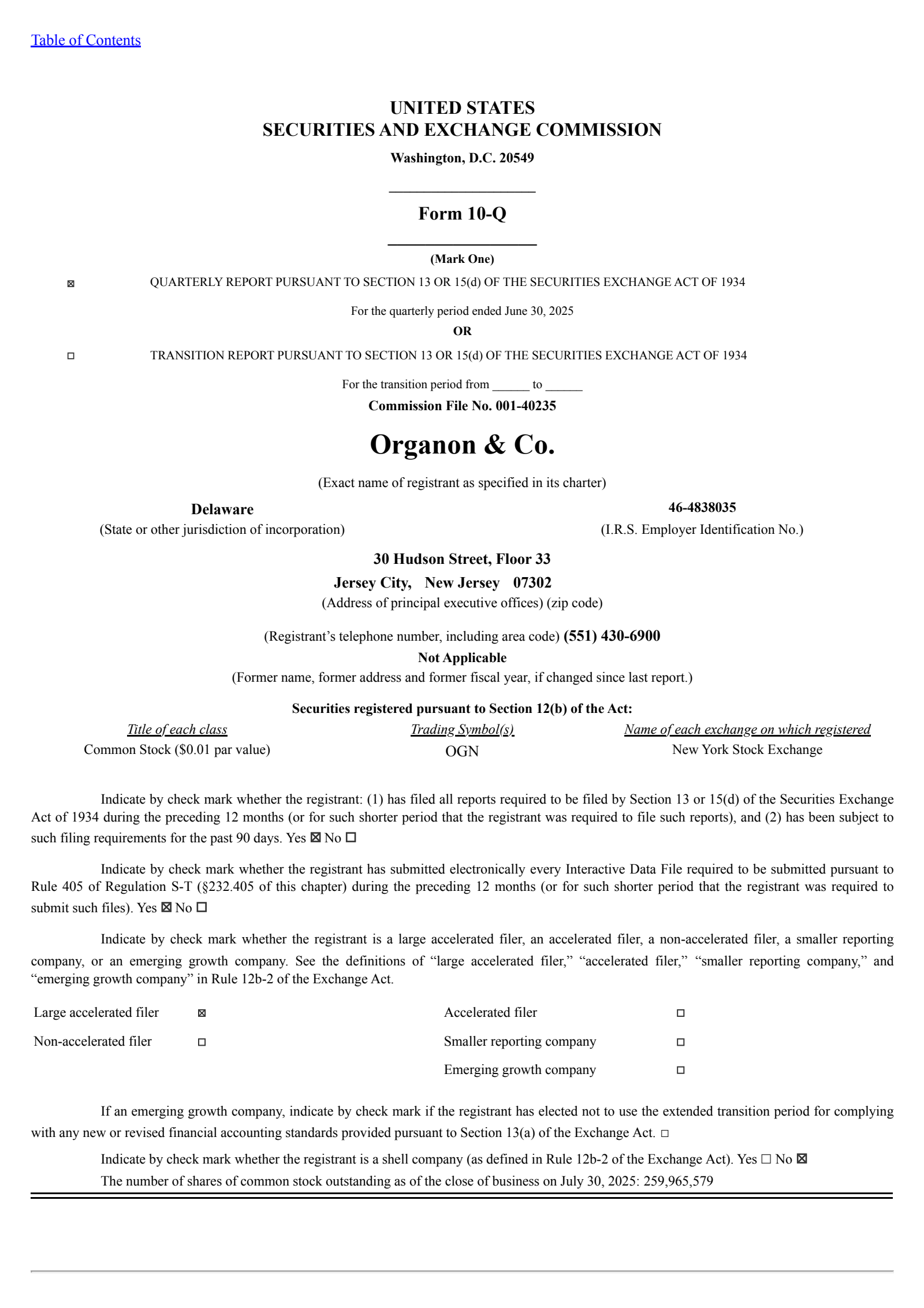 Organon & Co.'s Q2 2025 Quarterly report