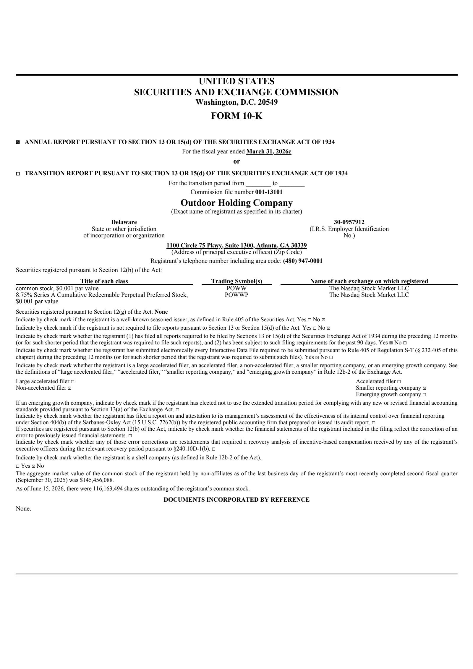 Outdoor's Q4 2026 Annual report