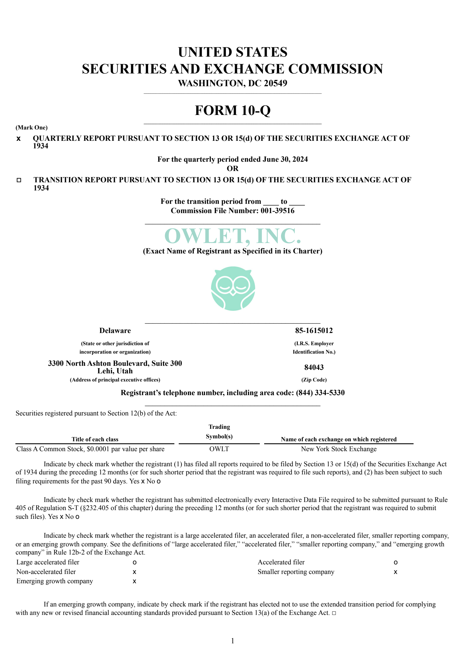 Owlet's Q2 2024 Quarterly report