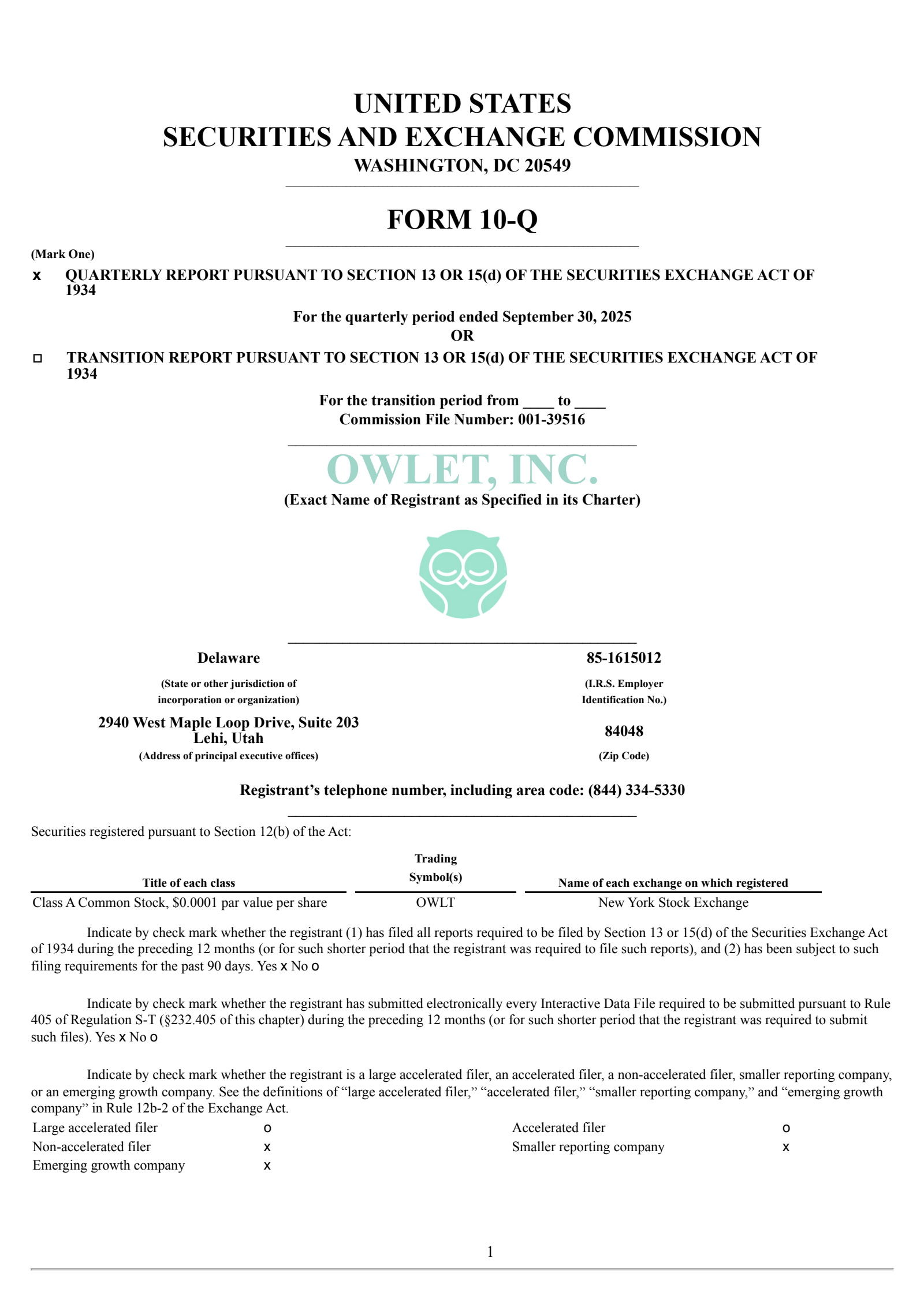 Owlet's Q3 2025 Quarterly Report