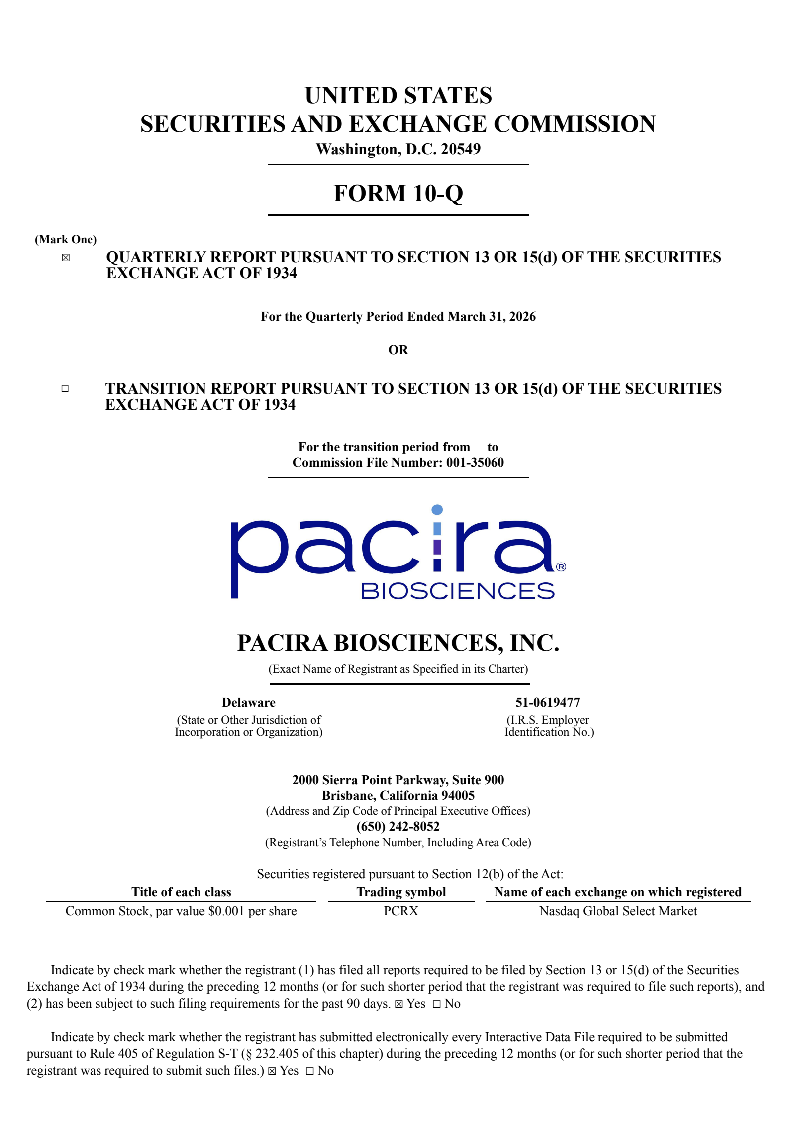 Pacira BioSciences' Q1 2026 Quarterly report