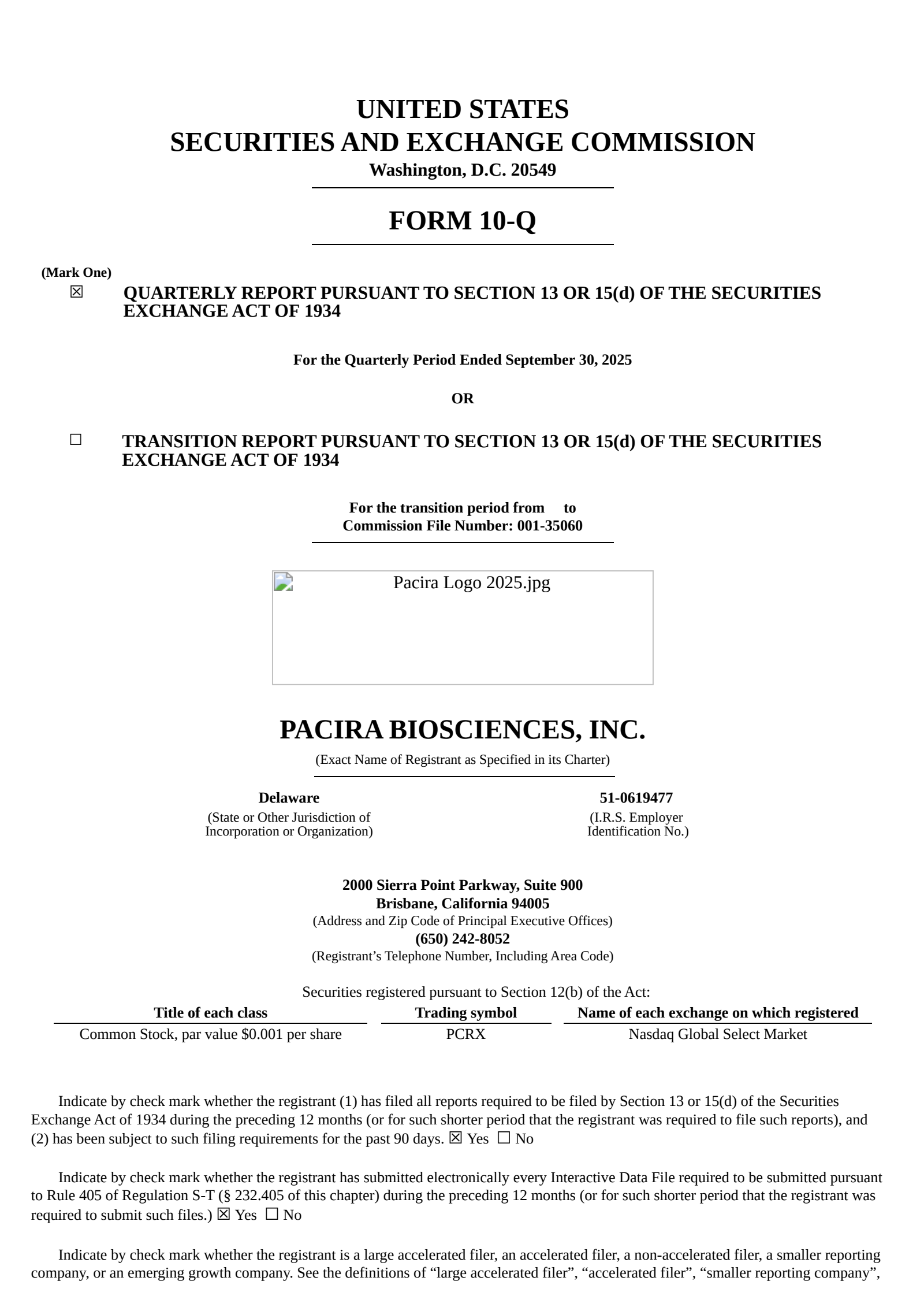 Pacira BioSciences' Q3 2025 Quarterly Report