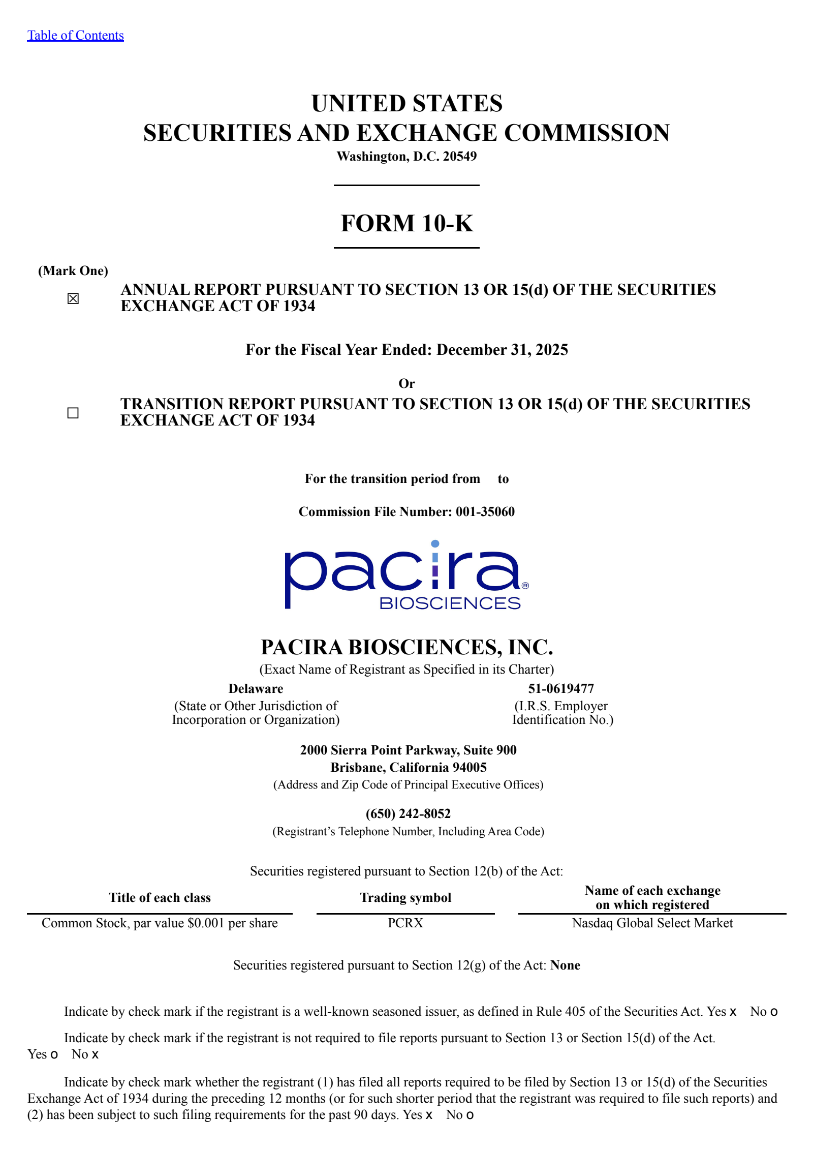 Pacira BioSciences' Q4 2025 Annual report