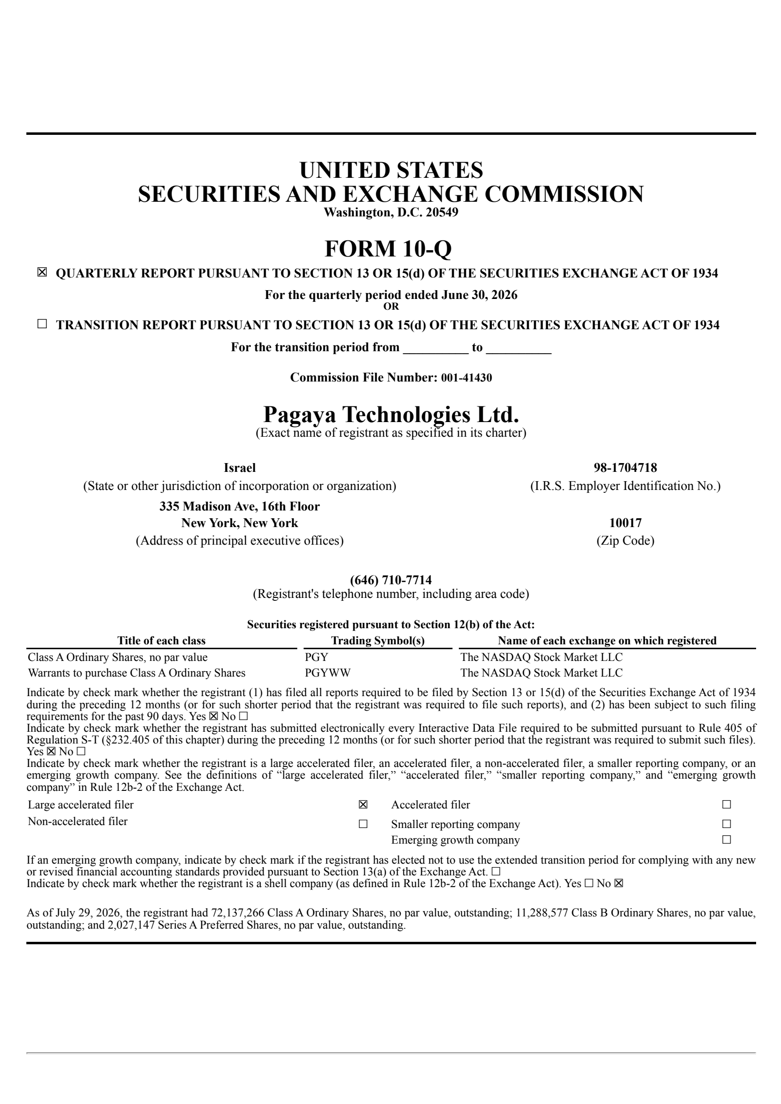 Pagaya Technologies' Q2 2026 Quarterly report