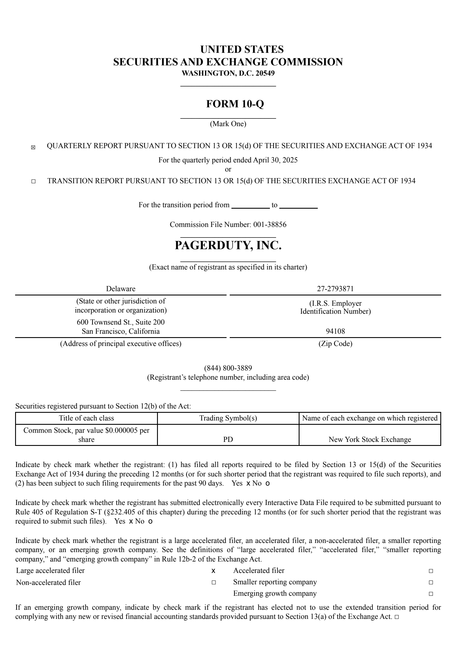 PagerDuty's Q1 2026 Quarterly report