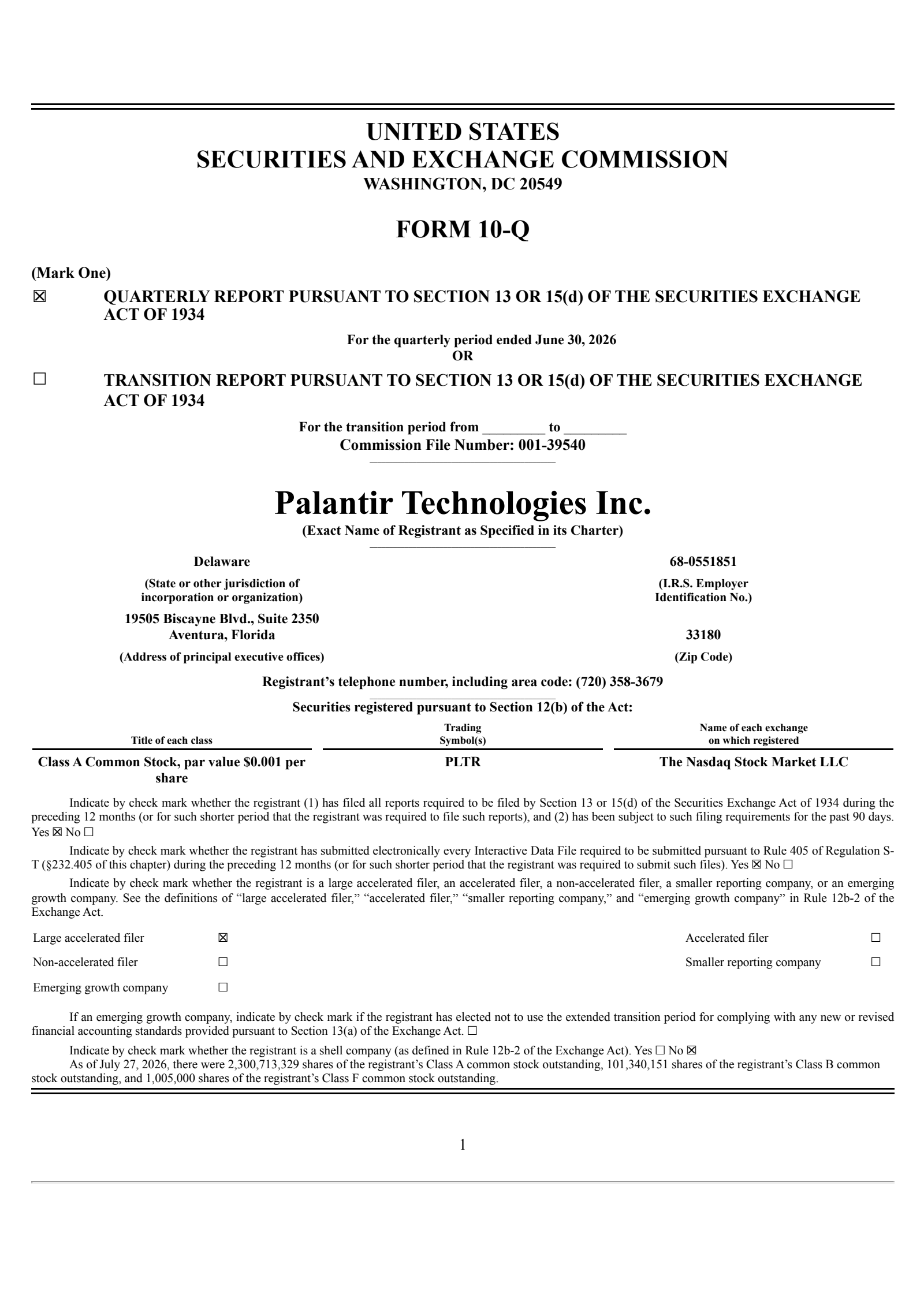Palantir Technologies' Q2 2026 Quarterly report