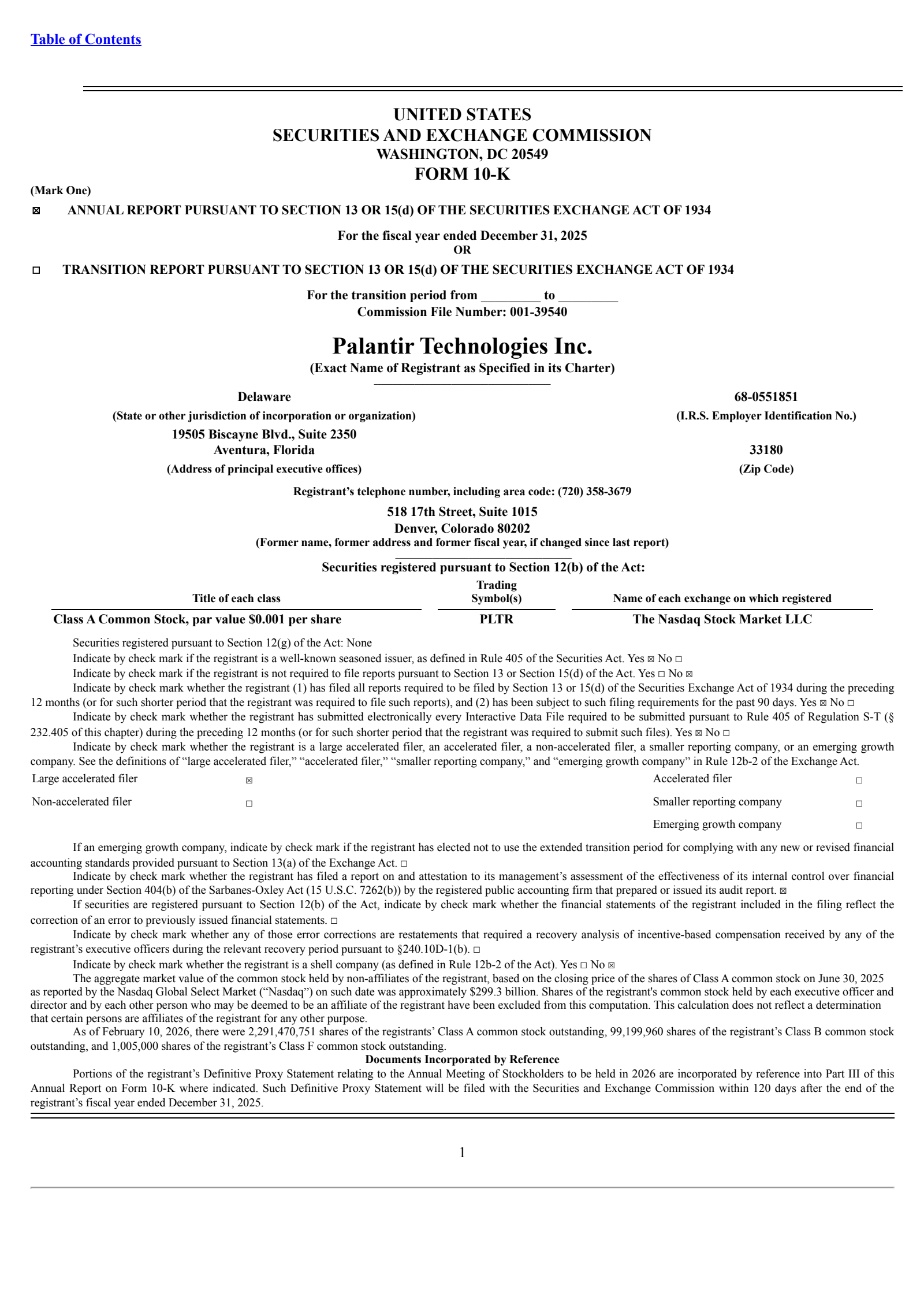 Palantir Technologies' Q4 2025 Annual report