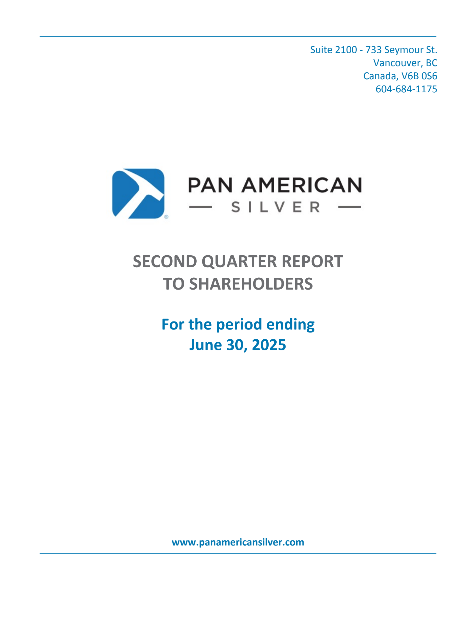 Pan American Silver's Q2 2025 Interim report