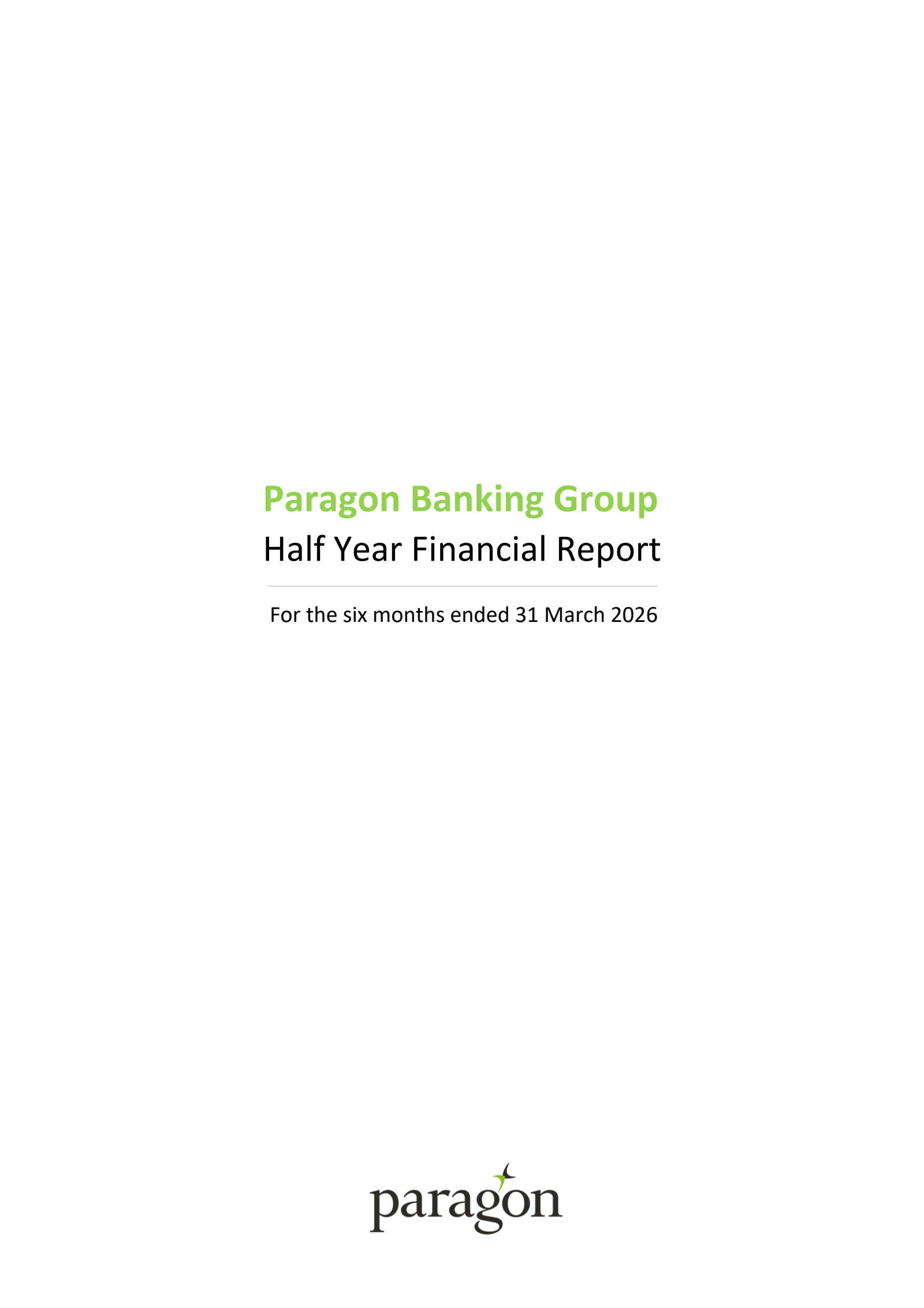 Paragon Banking Group's H1 2026 Interim report