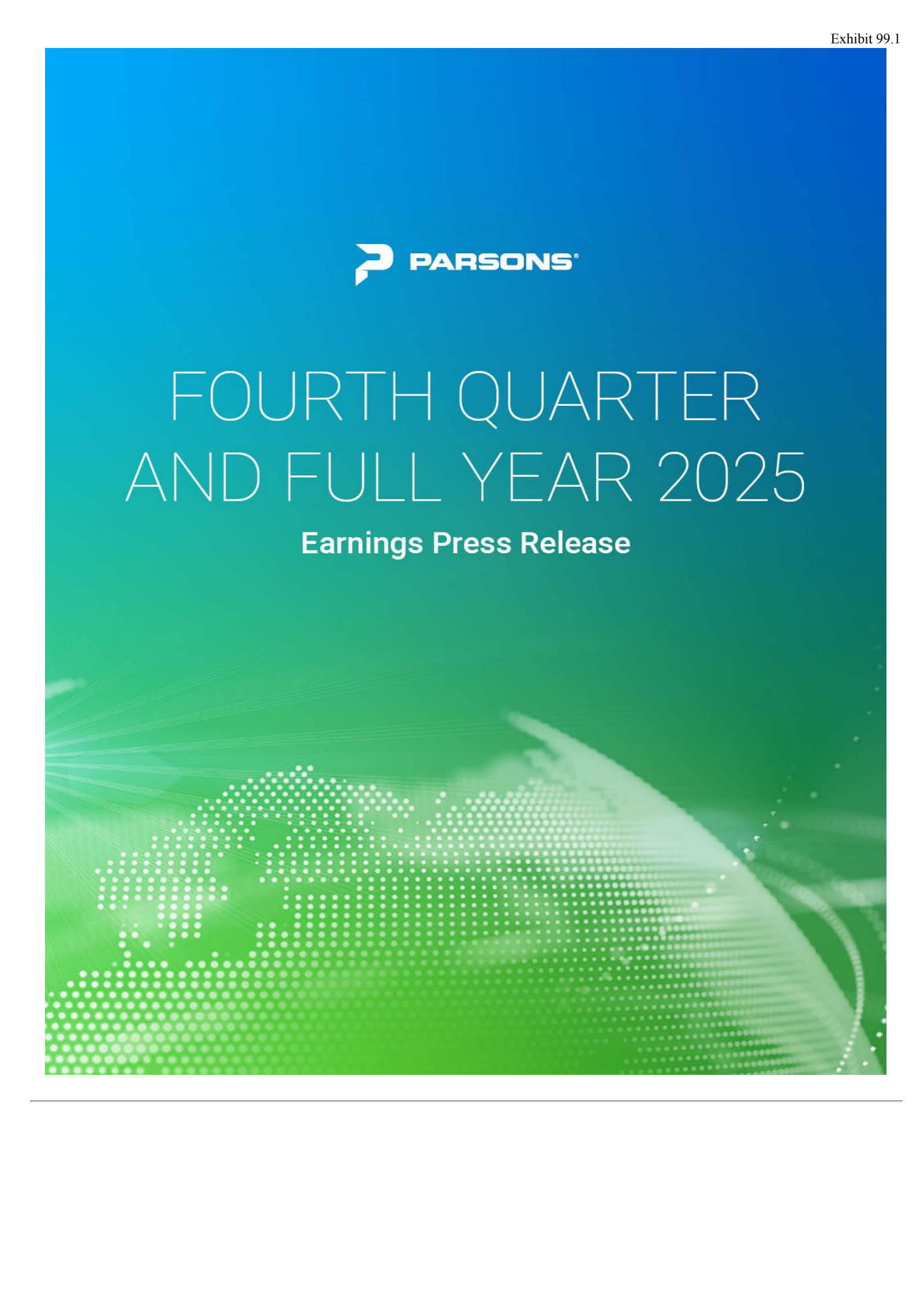 Parsons' Q4 2025 Press Release
