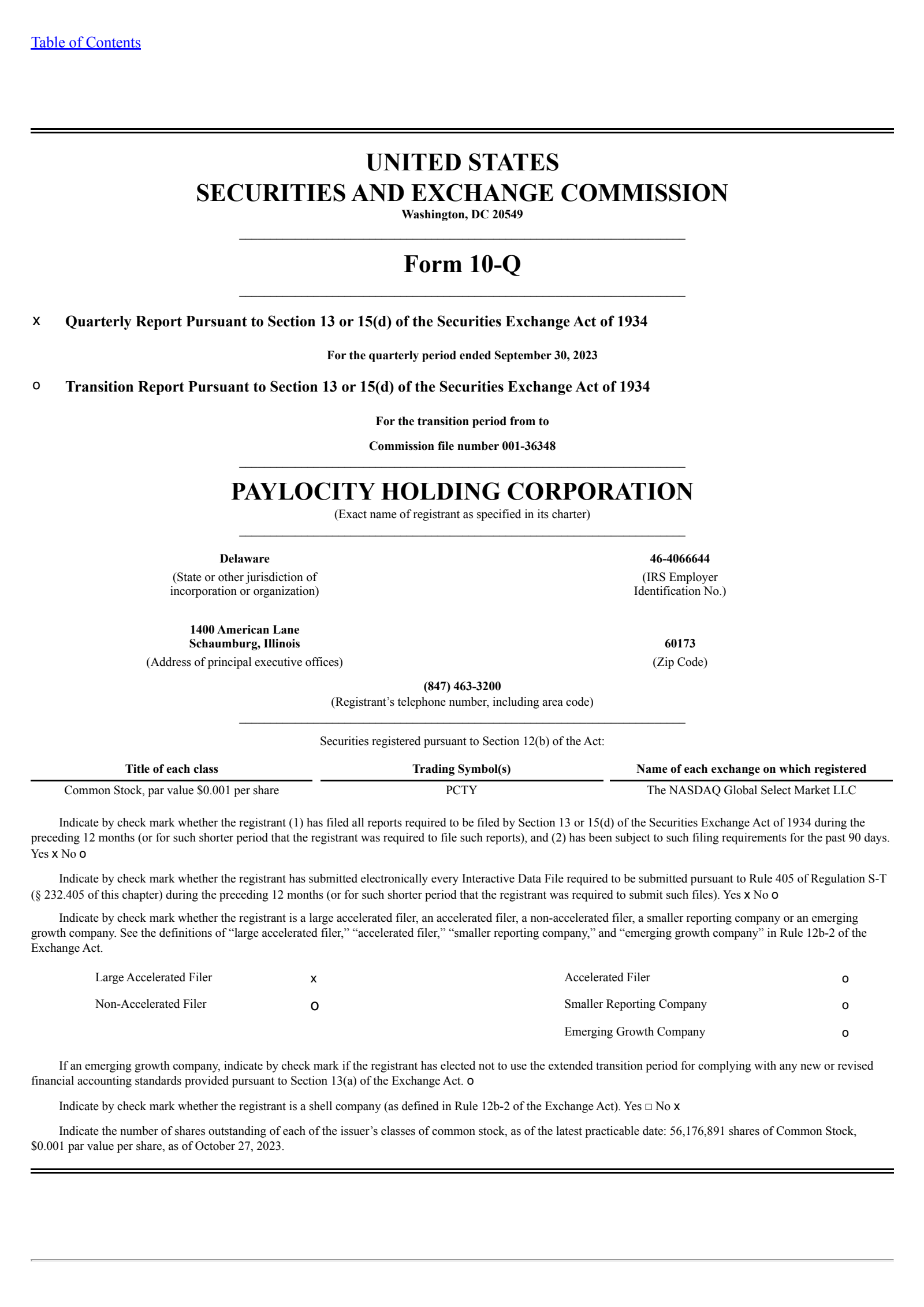 Paylocity's Q1 2024 Quarterly report