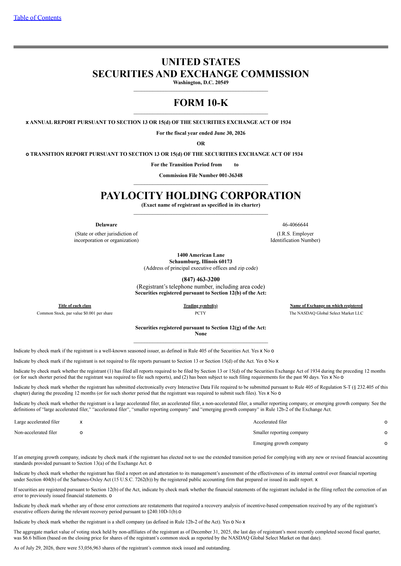 Paylocity's Q4 2026 Annual report