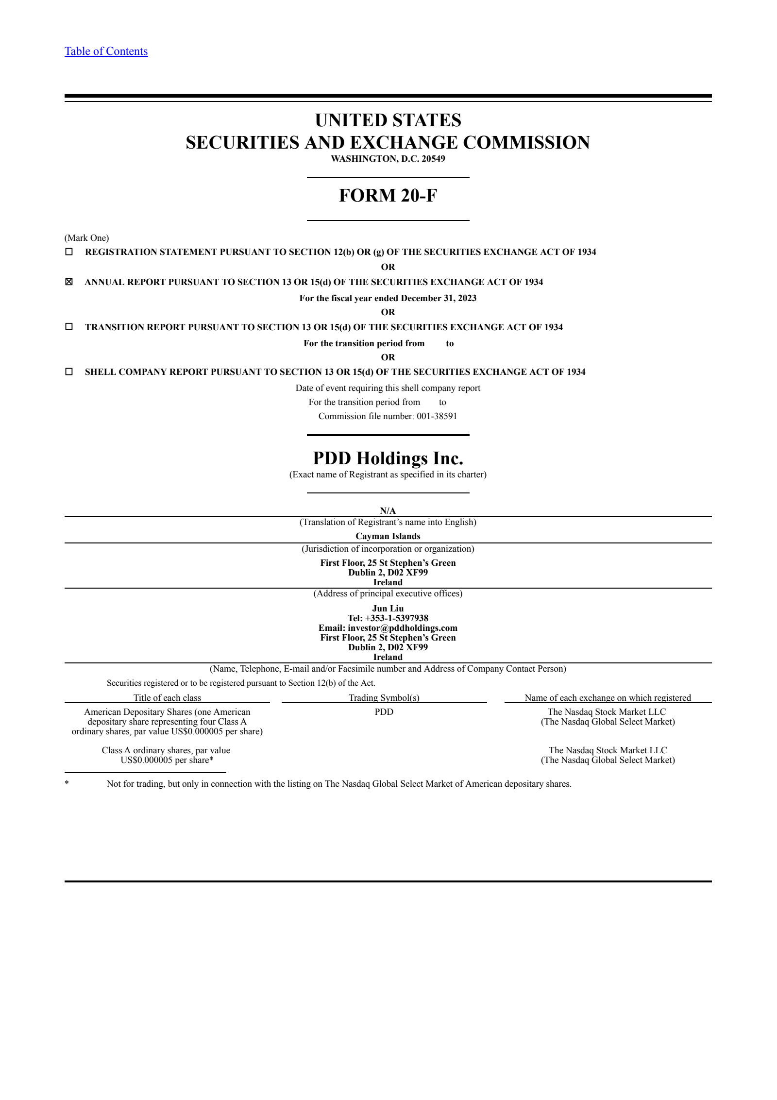 PDD Q4 2023 Earnings Report on 3/20/2024