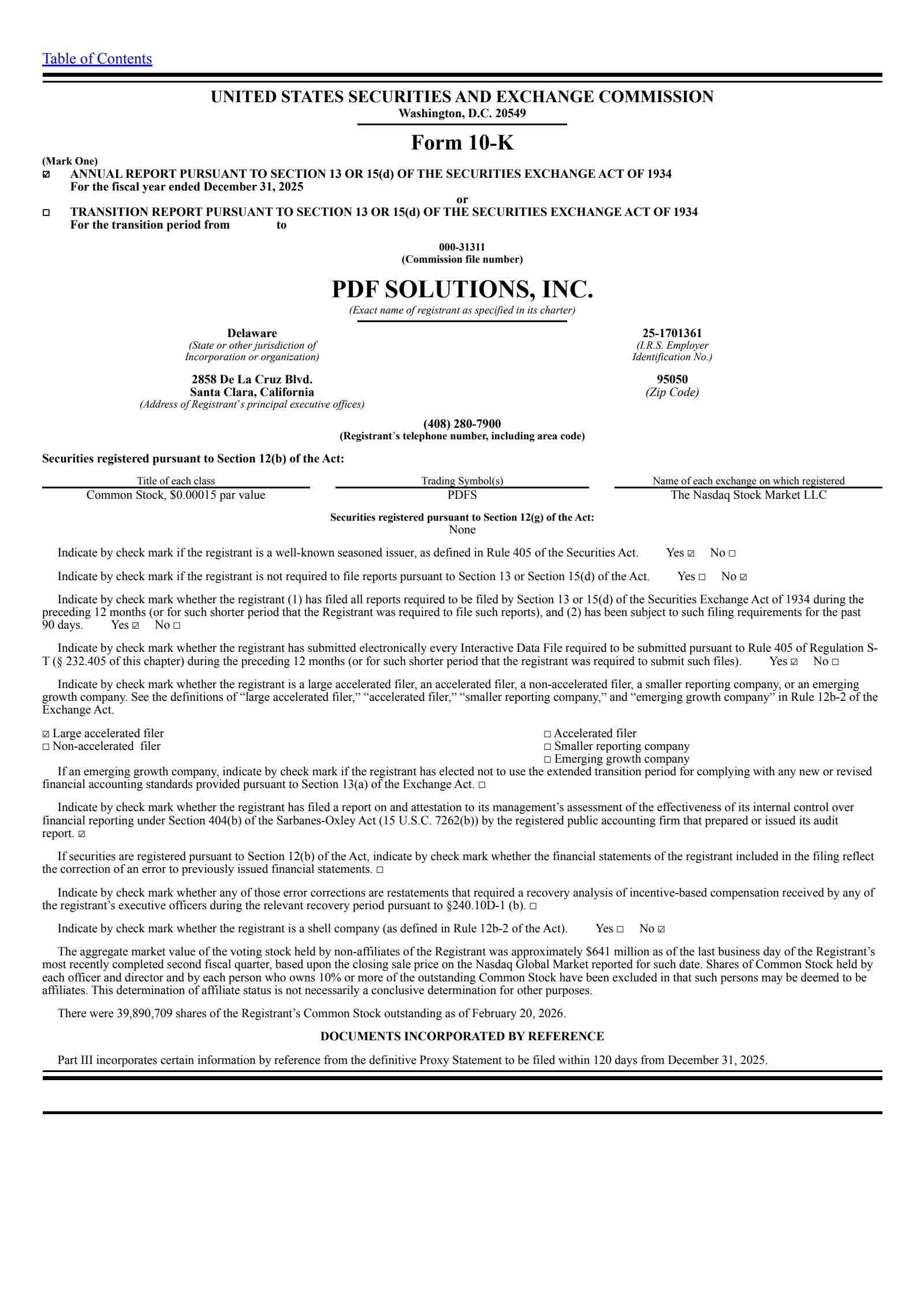 PDF Solutions' Q4 2025 Annual report