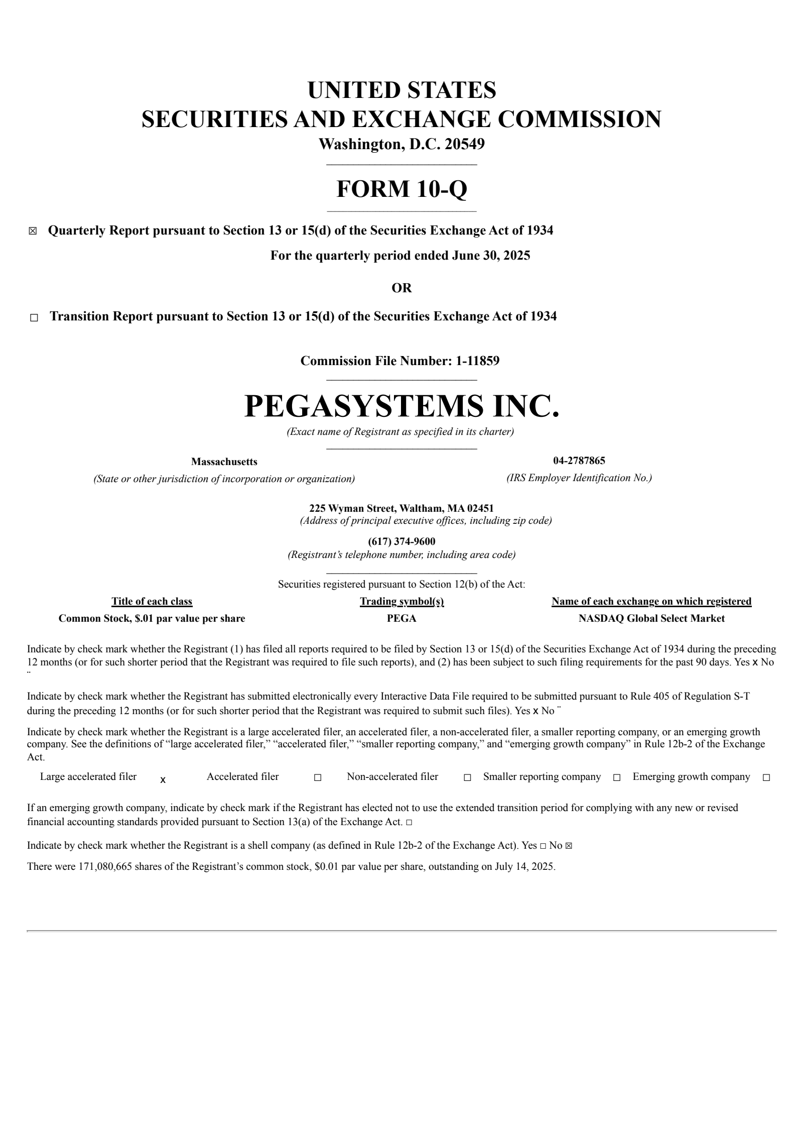 Pegasystems' Q2 2025 Quarterly report