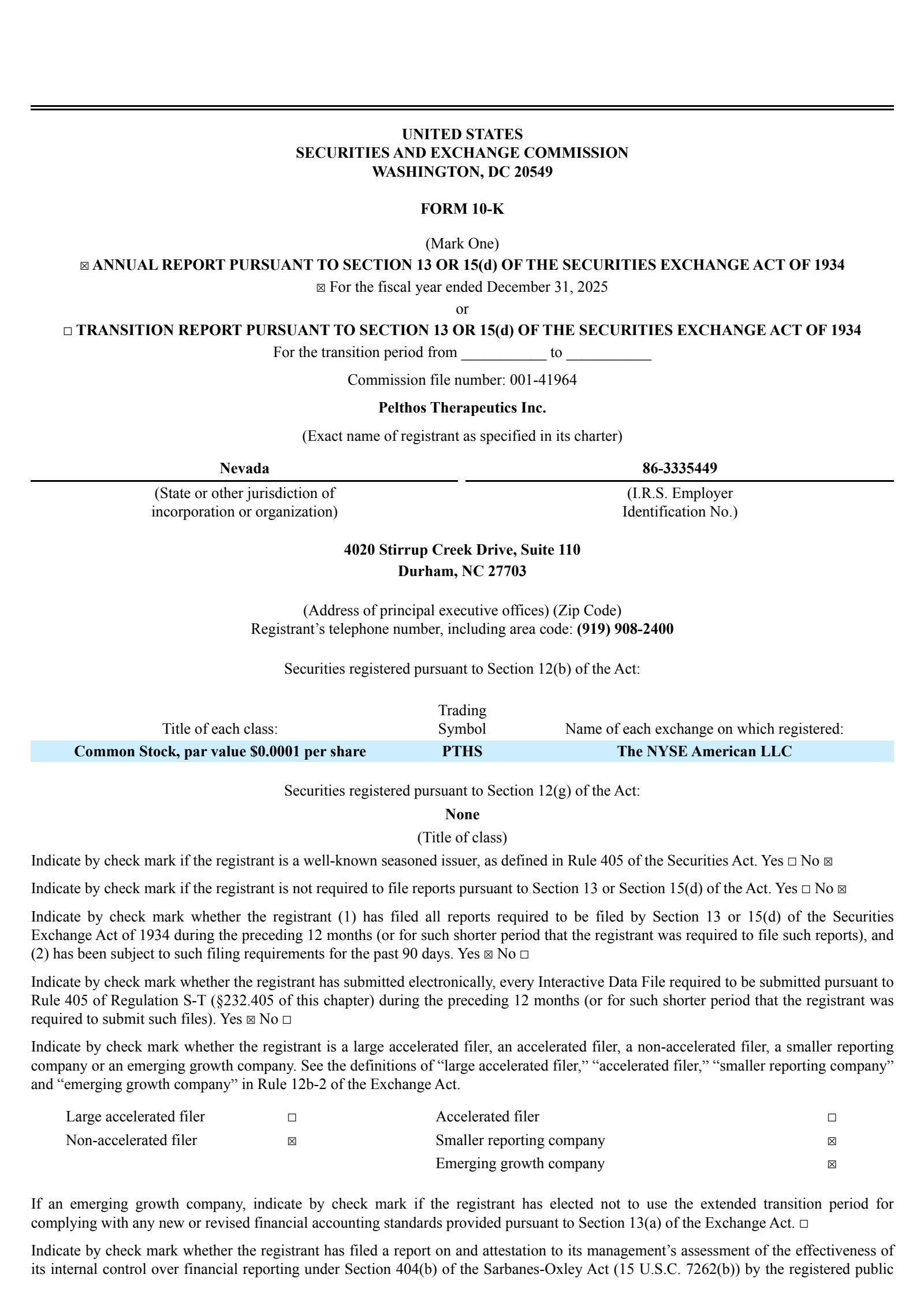 Pelthos Therapeutics' Q4 2025 Annual report