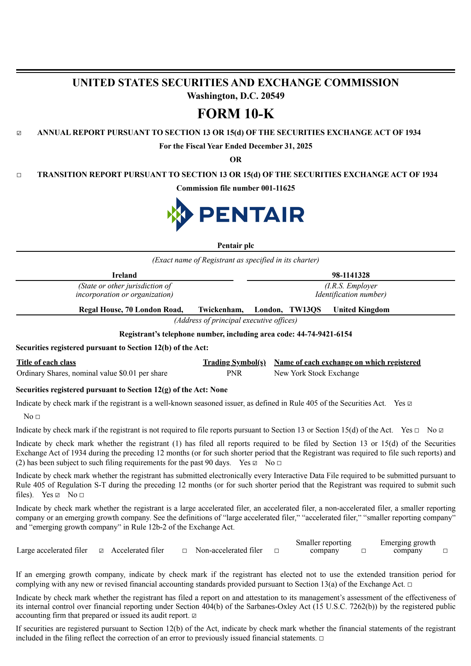 Pentair's Q4 2025 Annual report