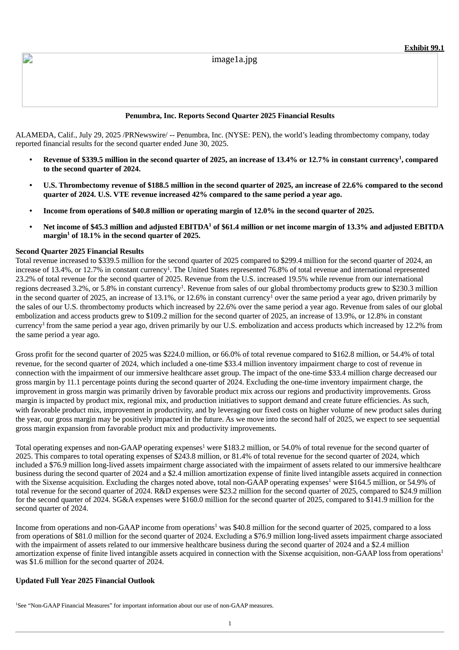 Penumbra's Q2 2025 Press Release