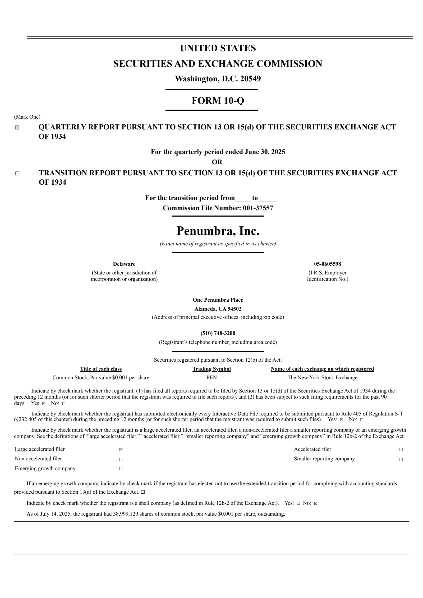 Penumbra's Q2 2025 Quarterly report