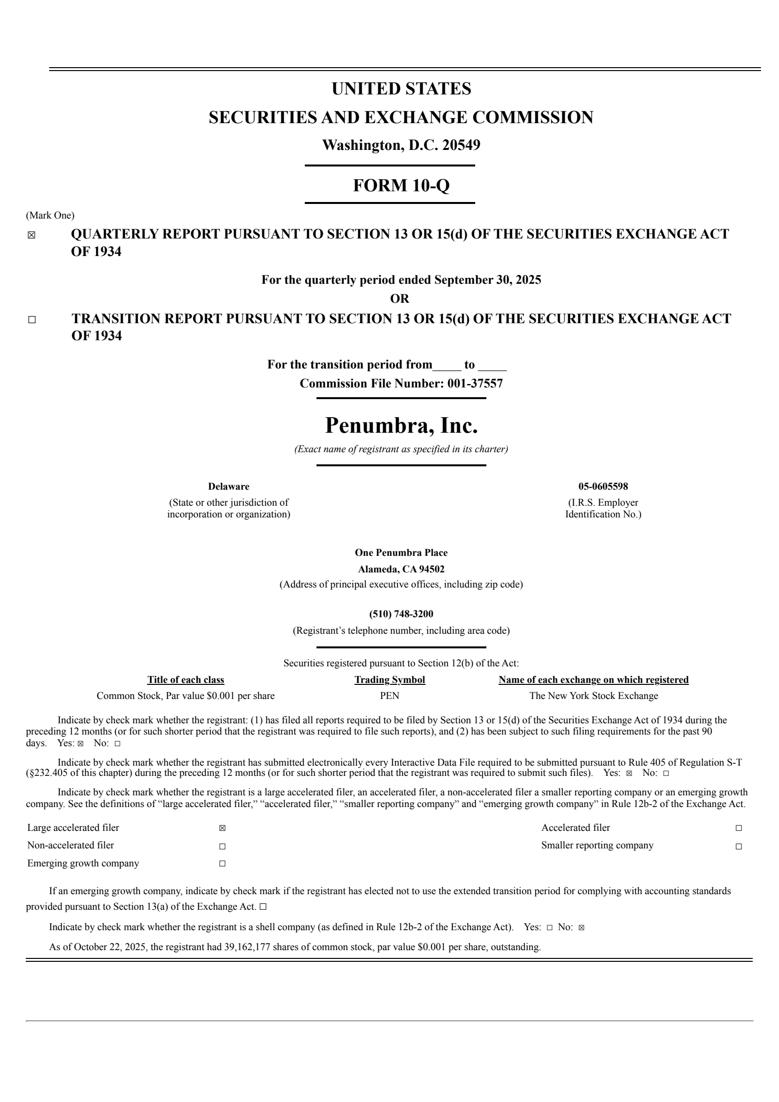 Penumbra's Q3 2025 Quarterly Report