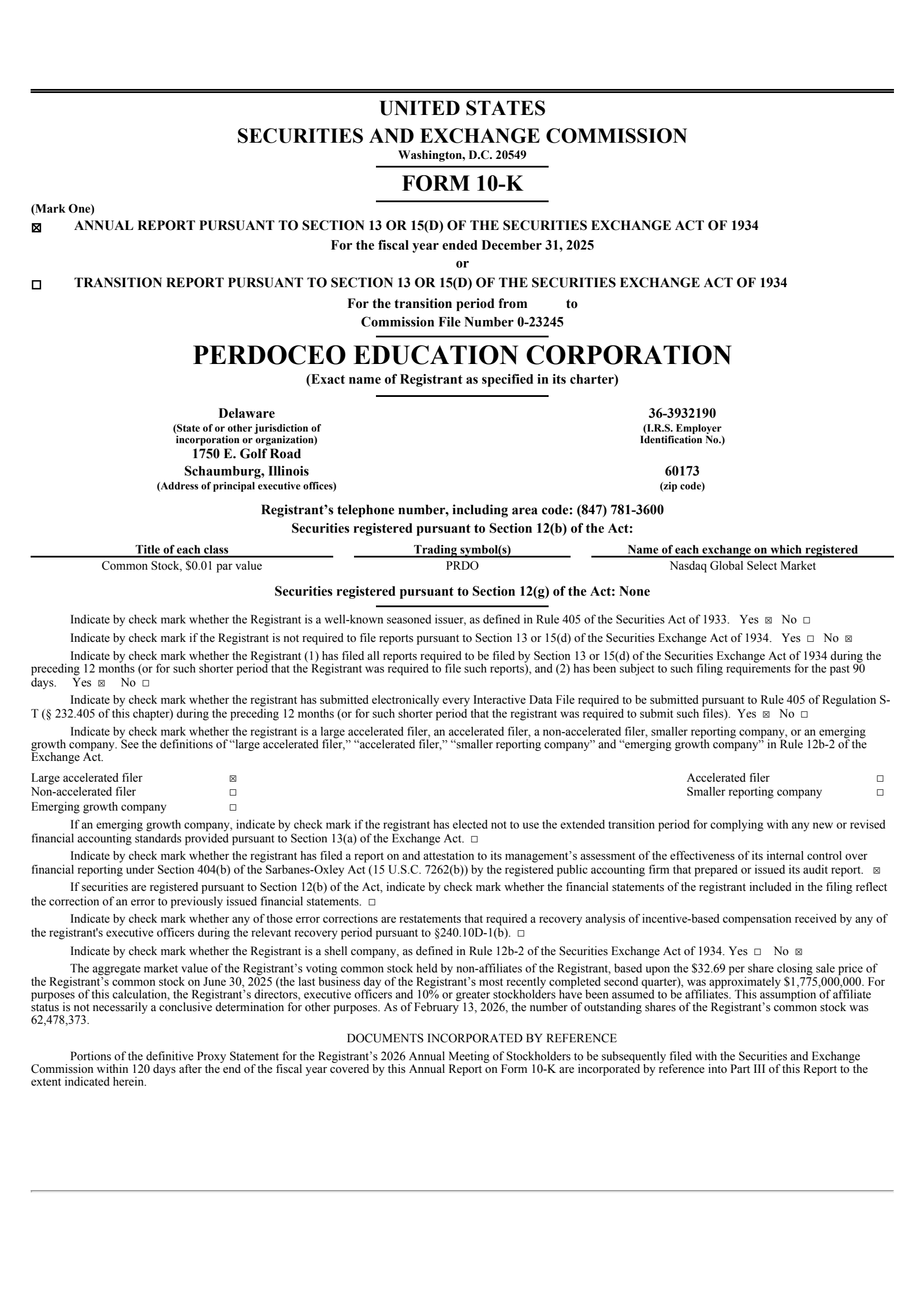 Perdoceo Education's Q4 2025 Annual report