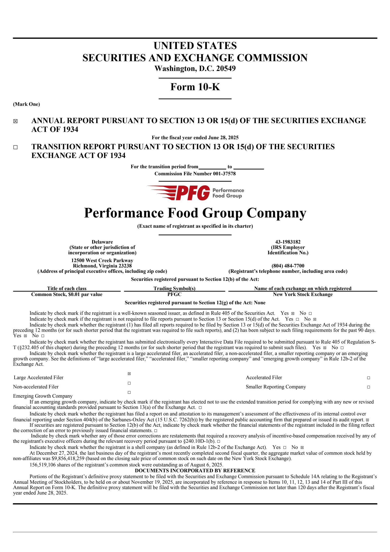 PFGC Q4 2025 Earnings Report on 8/13/2025