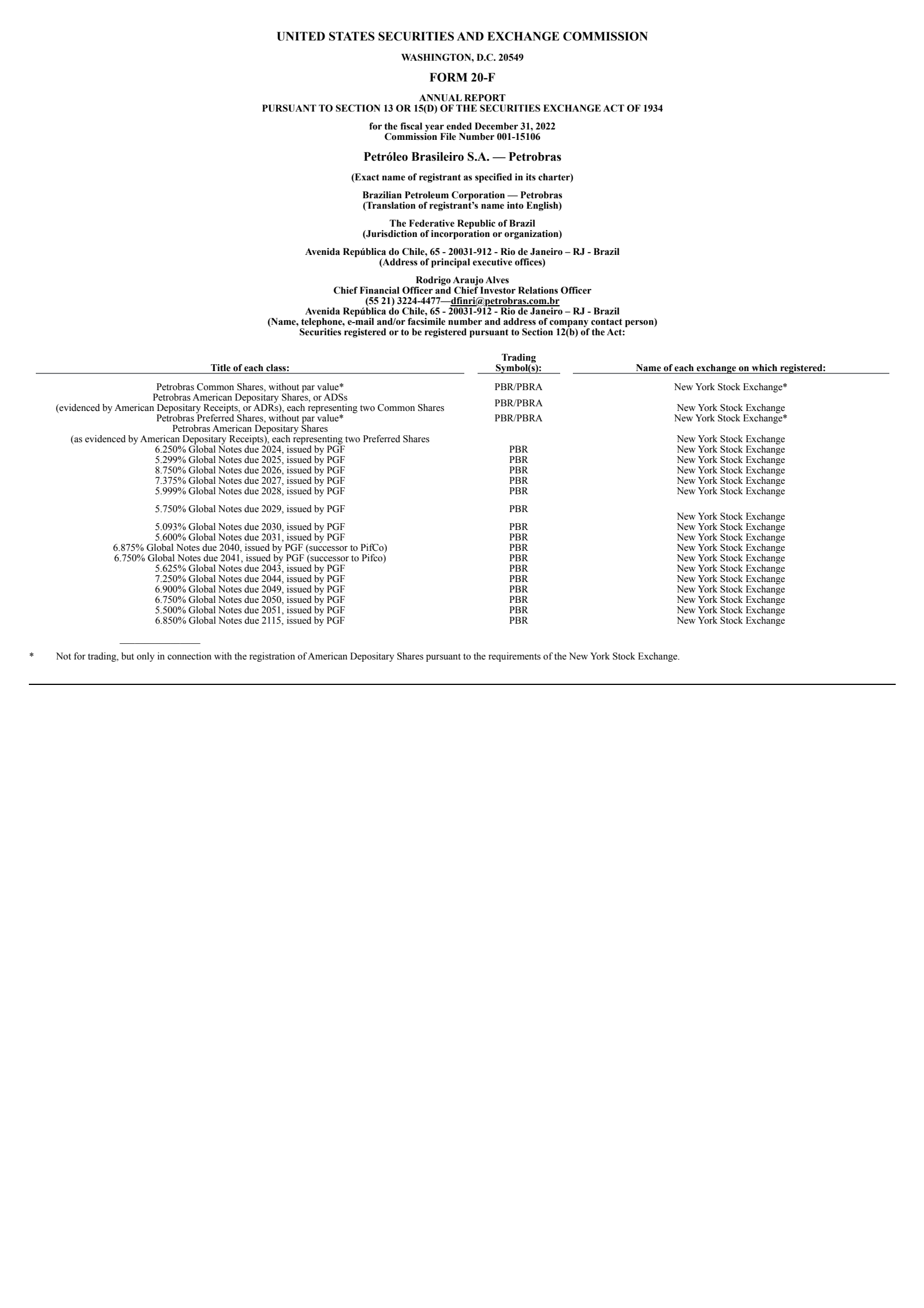 Petroleo Brasileiro S.A.- Petrobras' Q4 2022 Annual report