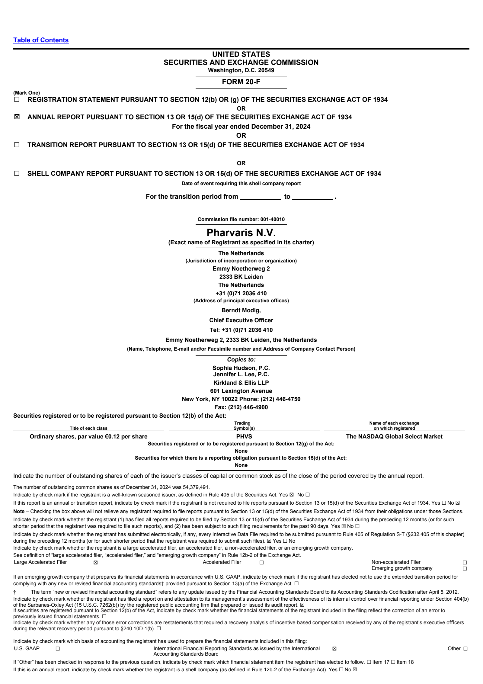 Pharvaris' Q4 2024 Annual Report