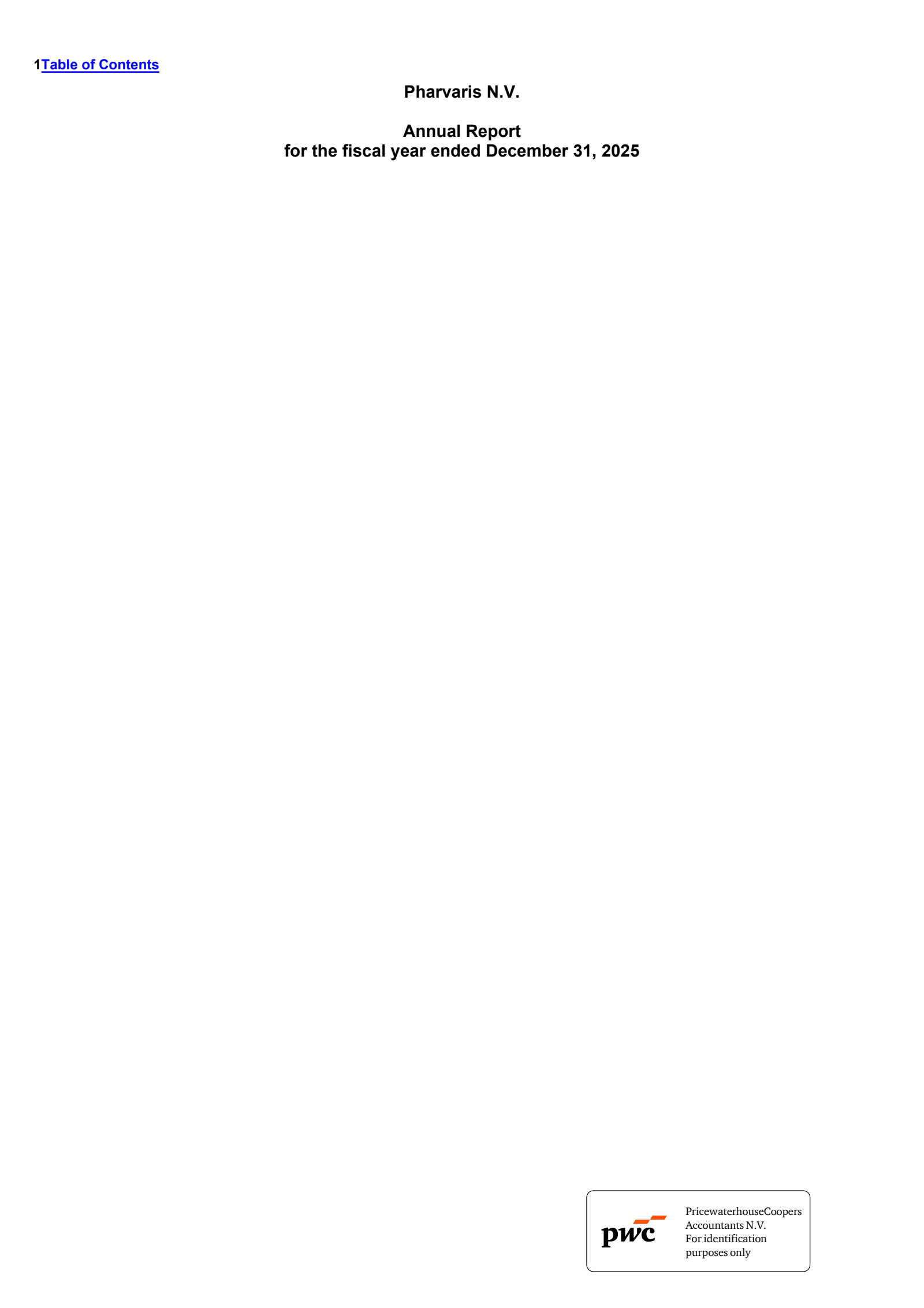 Pharvaris' Q4 2025 Annual report