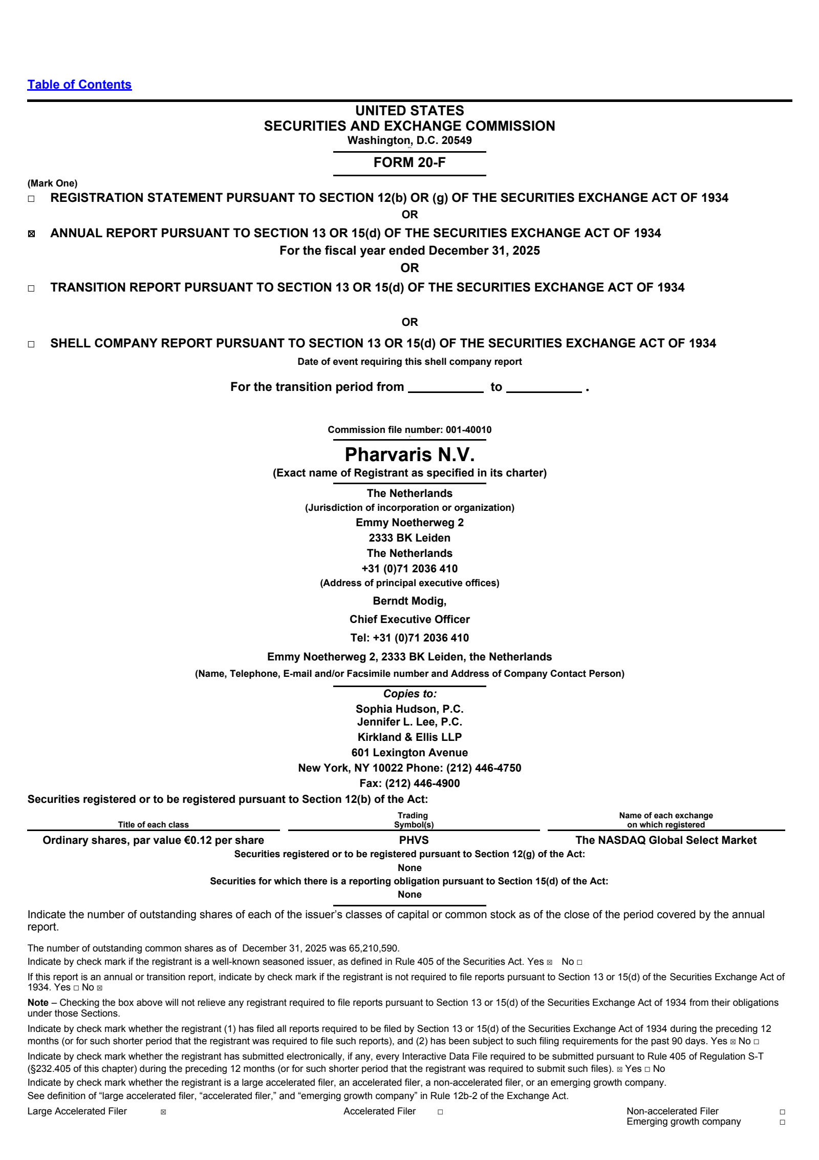 Pharvaris' Q4 2025 Annual report