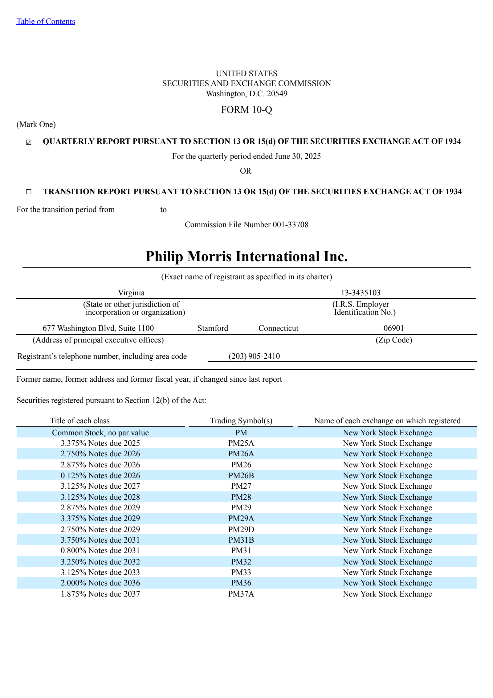 Philip Morris International's Q2 2025 Quarterly report