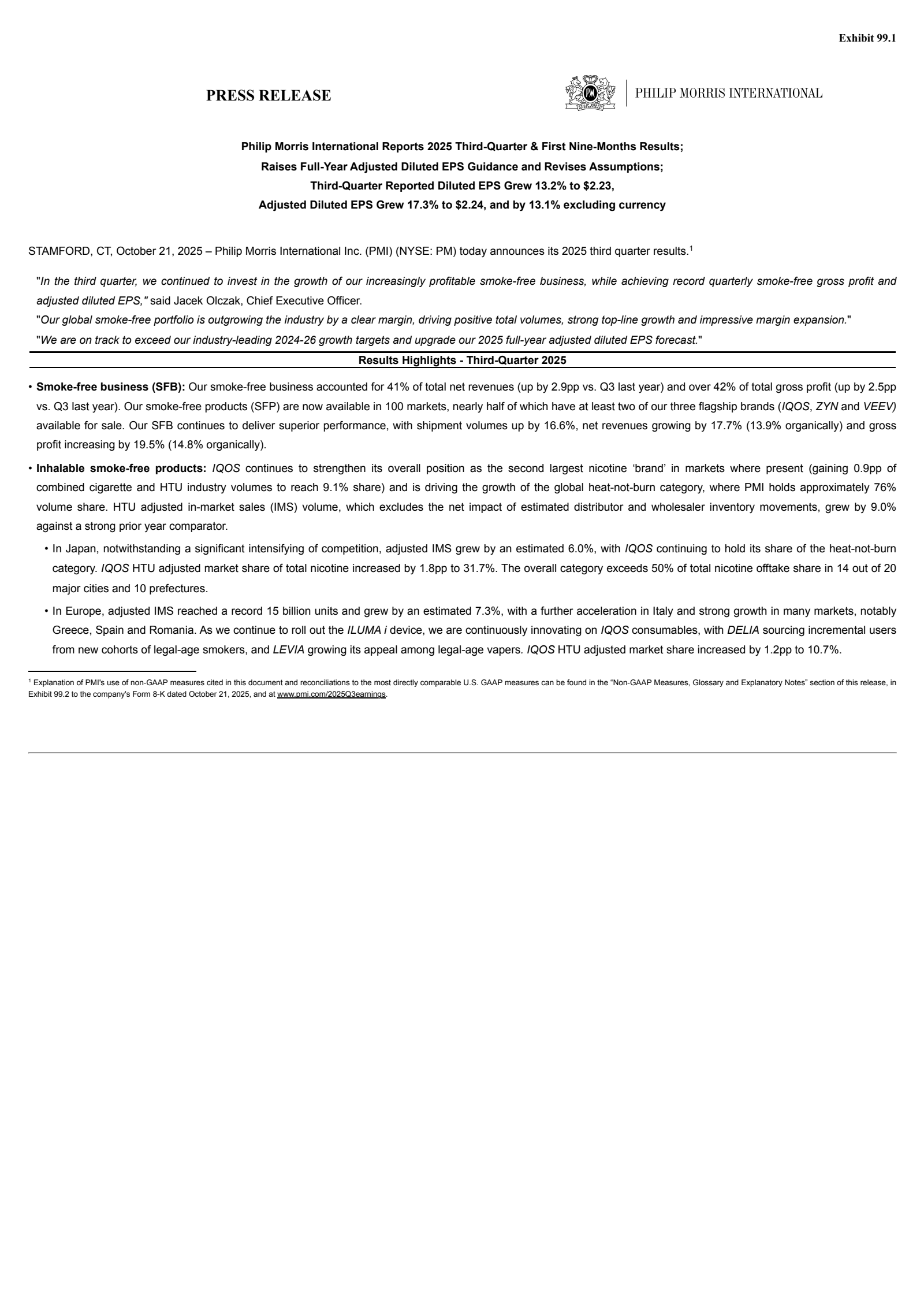 PM Q3 2025 Earnings Report on 10/24/2025