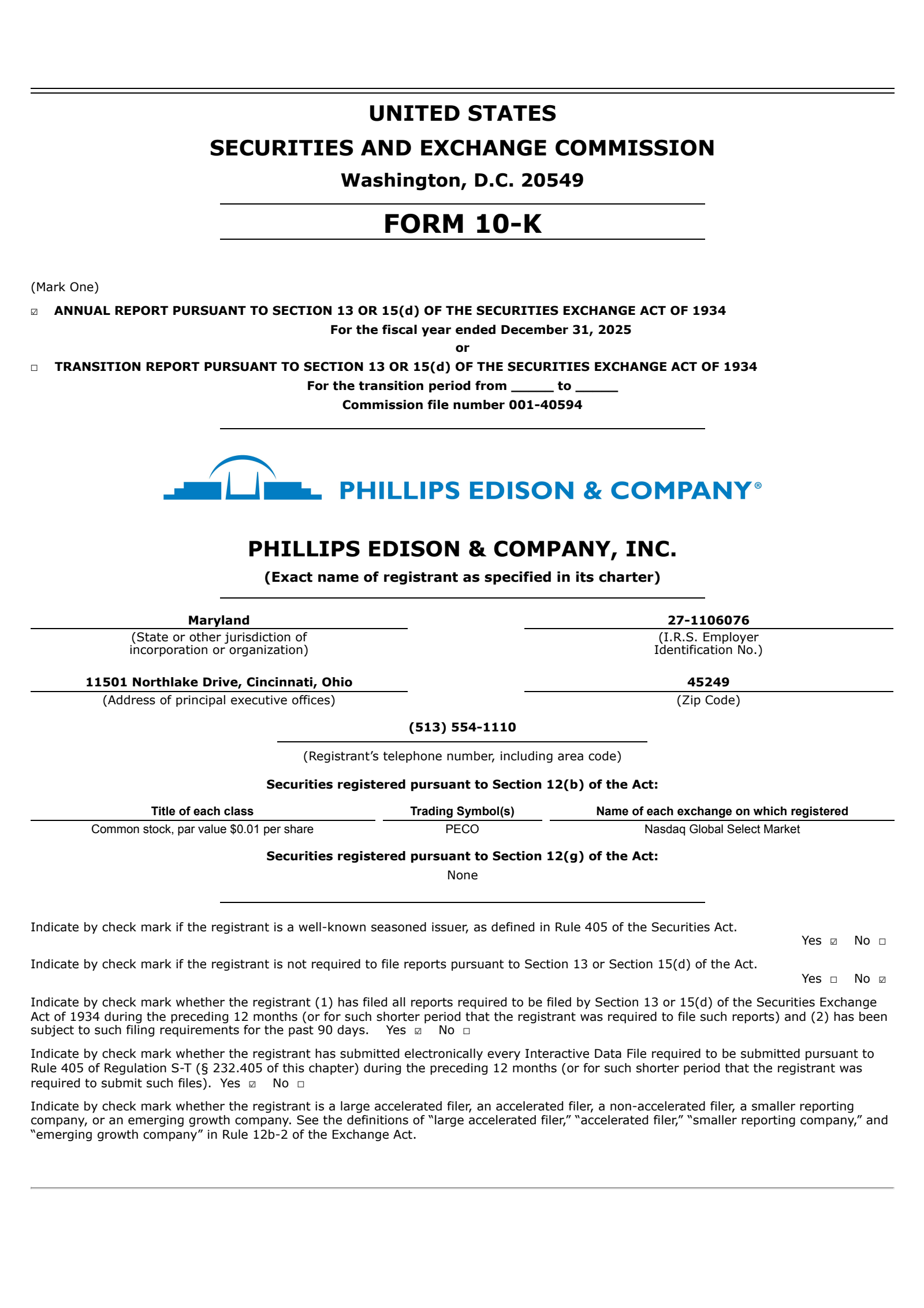 Phillips Edison & Company, Inc.'s Q4 2025 Annual report