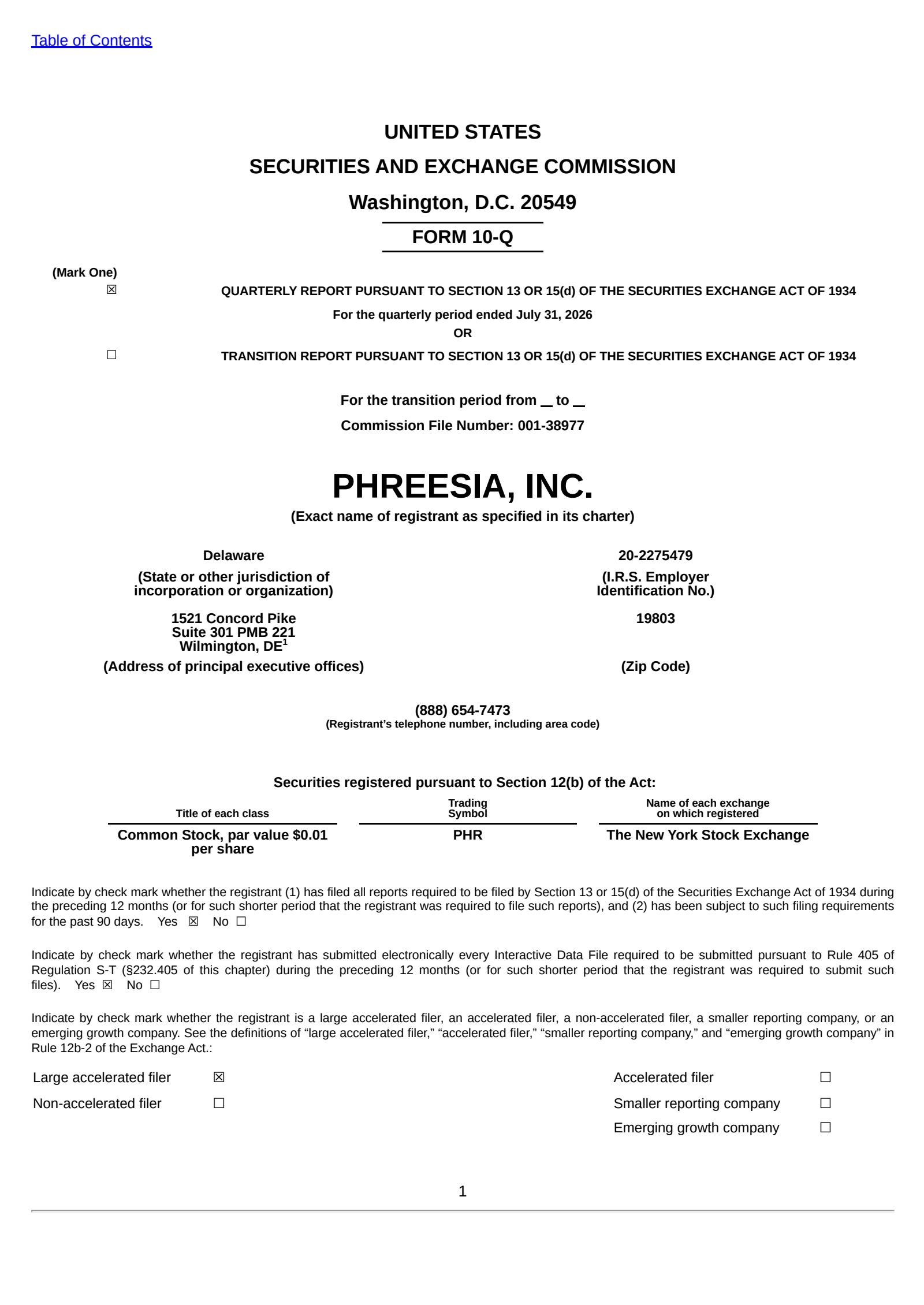 Phreesia's Q2 2027 Quarterly report