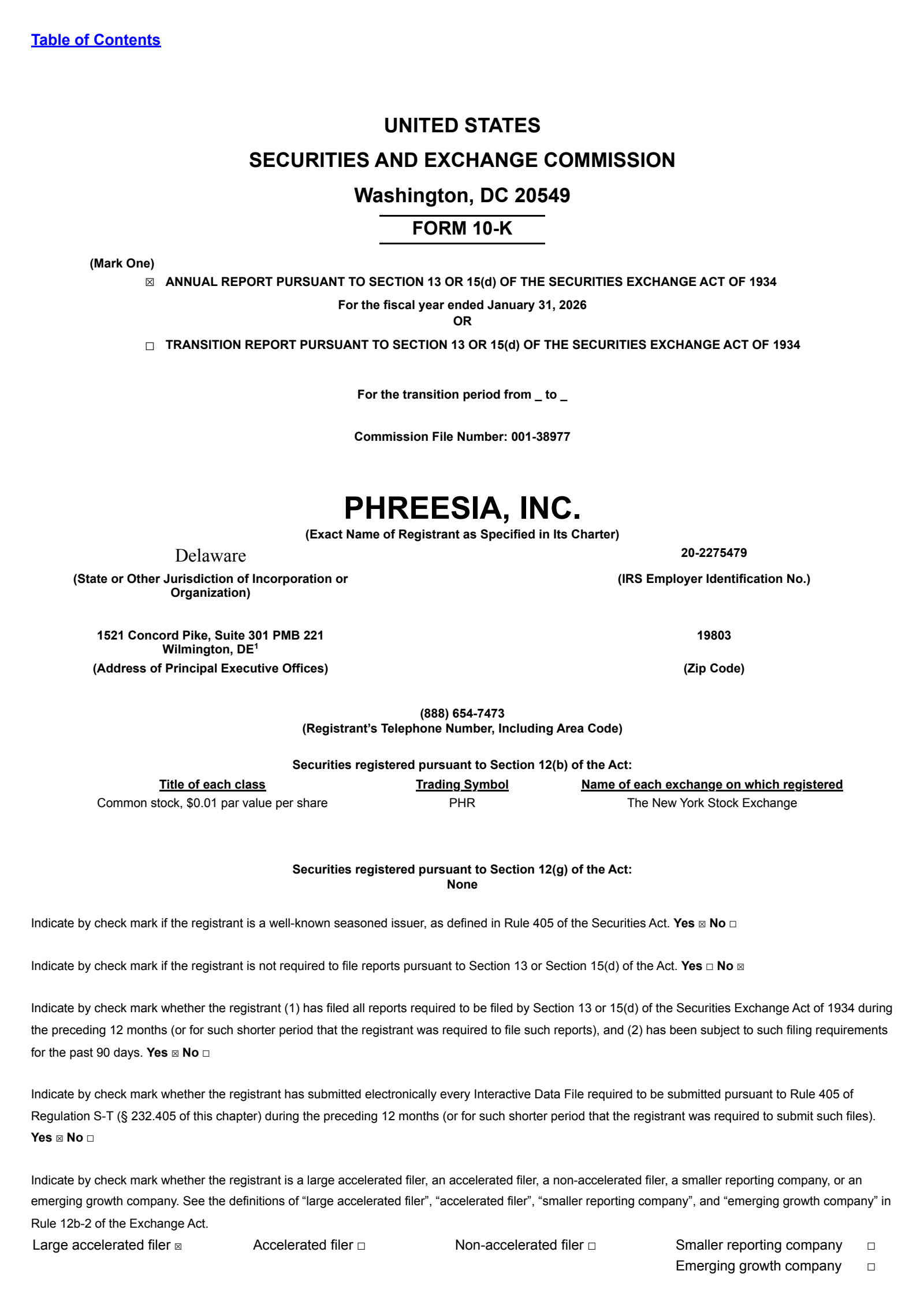 Phreesia's Q4 2026 Annual report