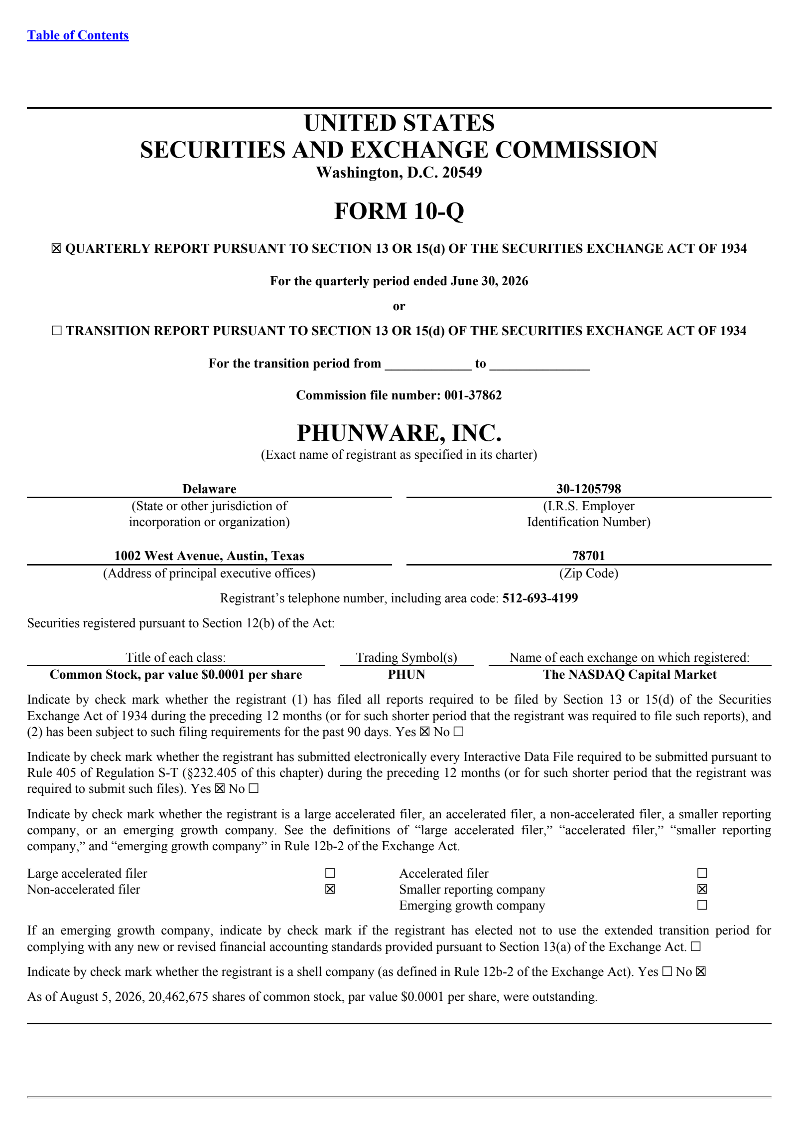Phunware's Q2 2026 Quarterly report