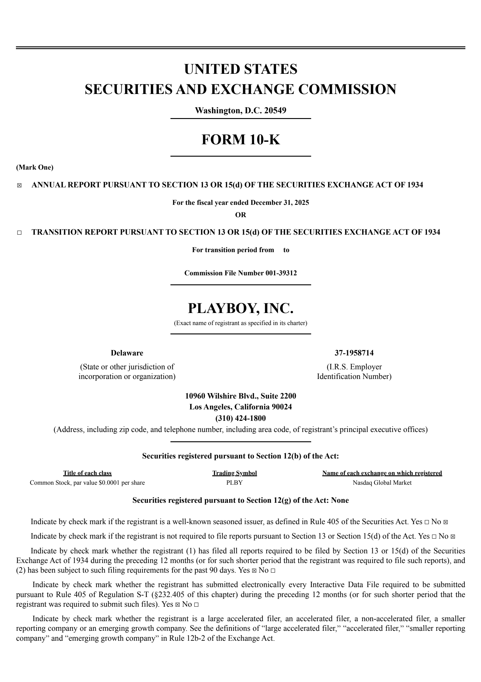 PLBY Group's Q4 2025 Annual report