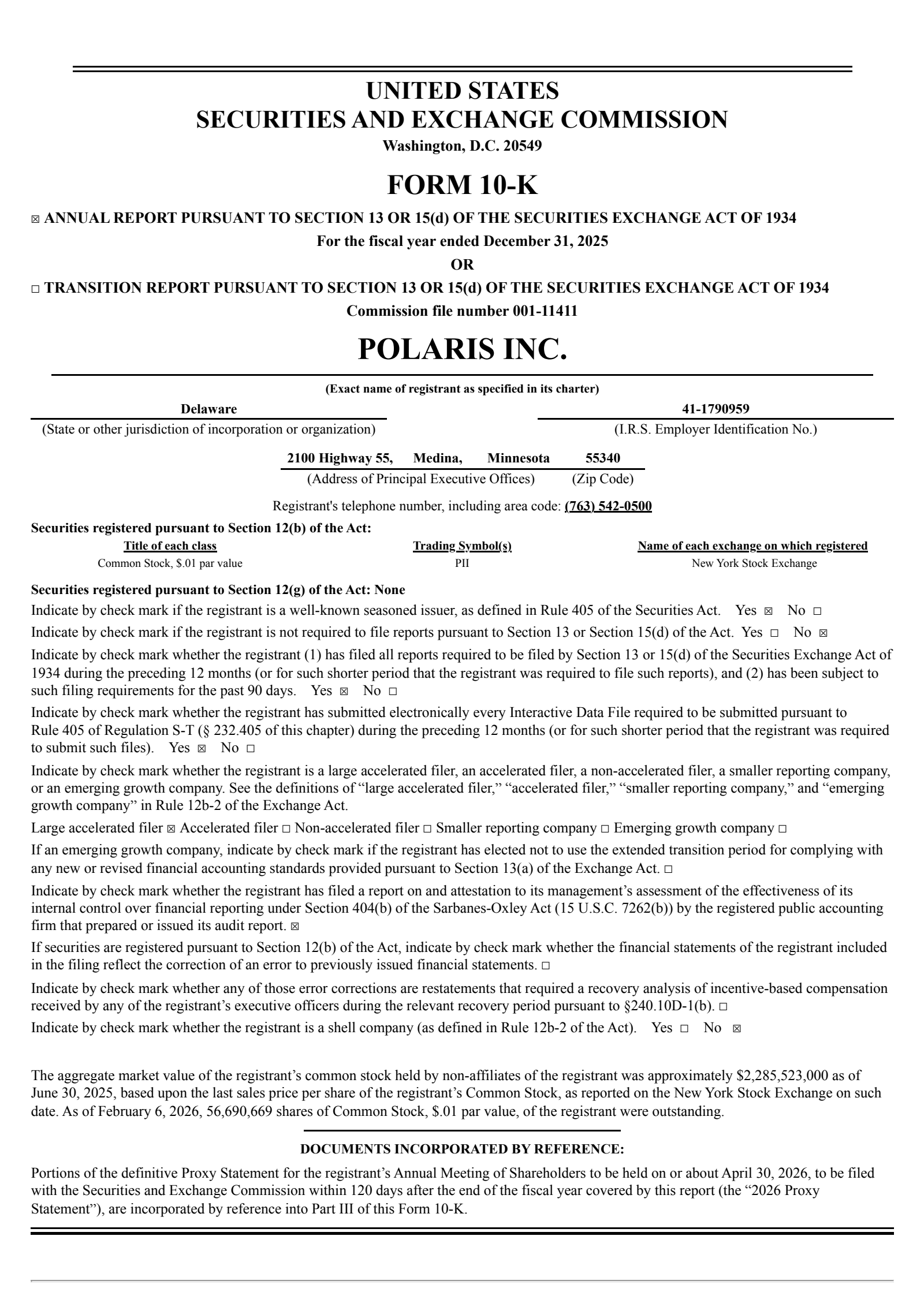 Polaris' Q4 2025 Annual report