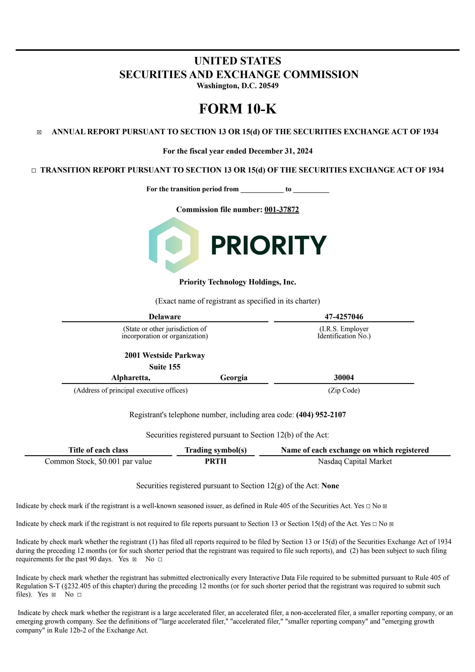 Priority Technology's Q4 2024 Annual report