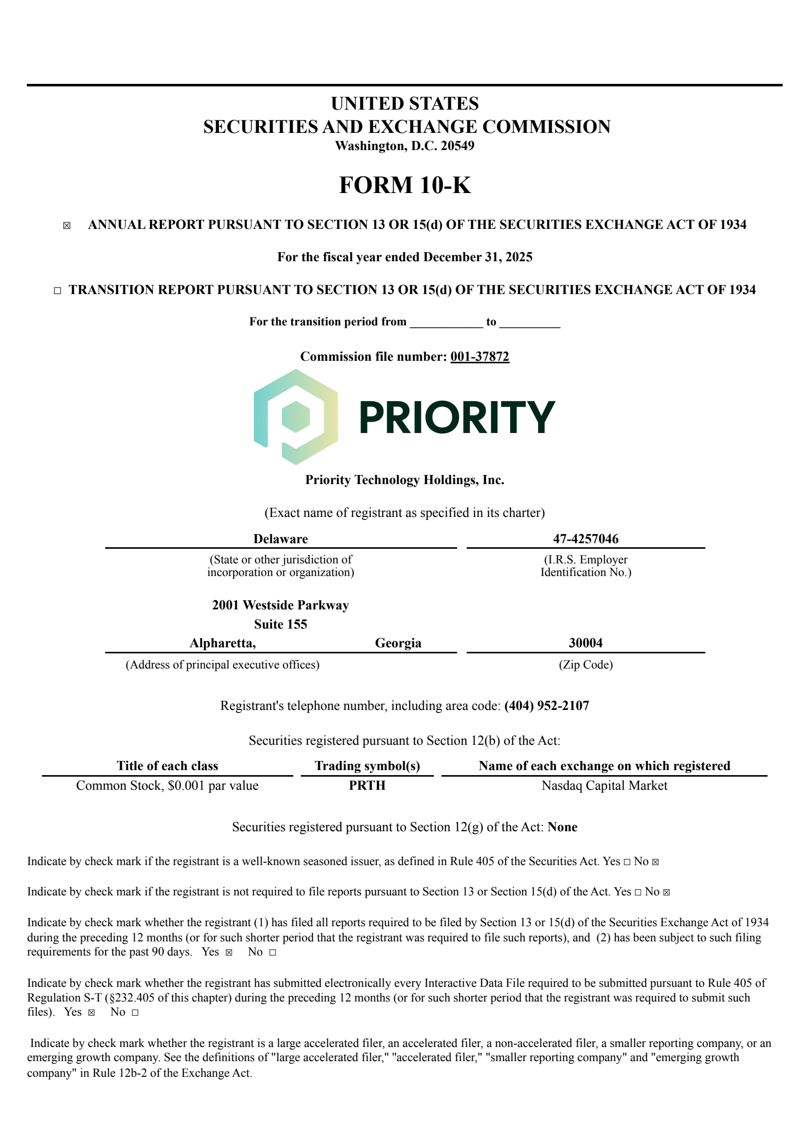 Priority Technology's Q4 2025 Annual report